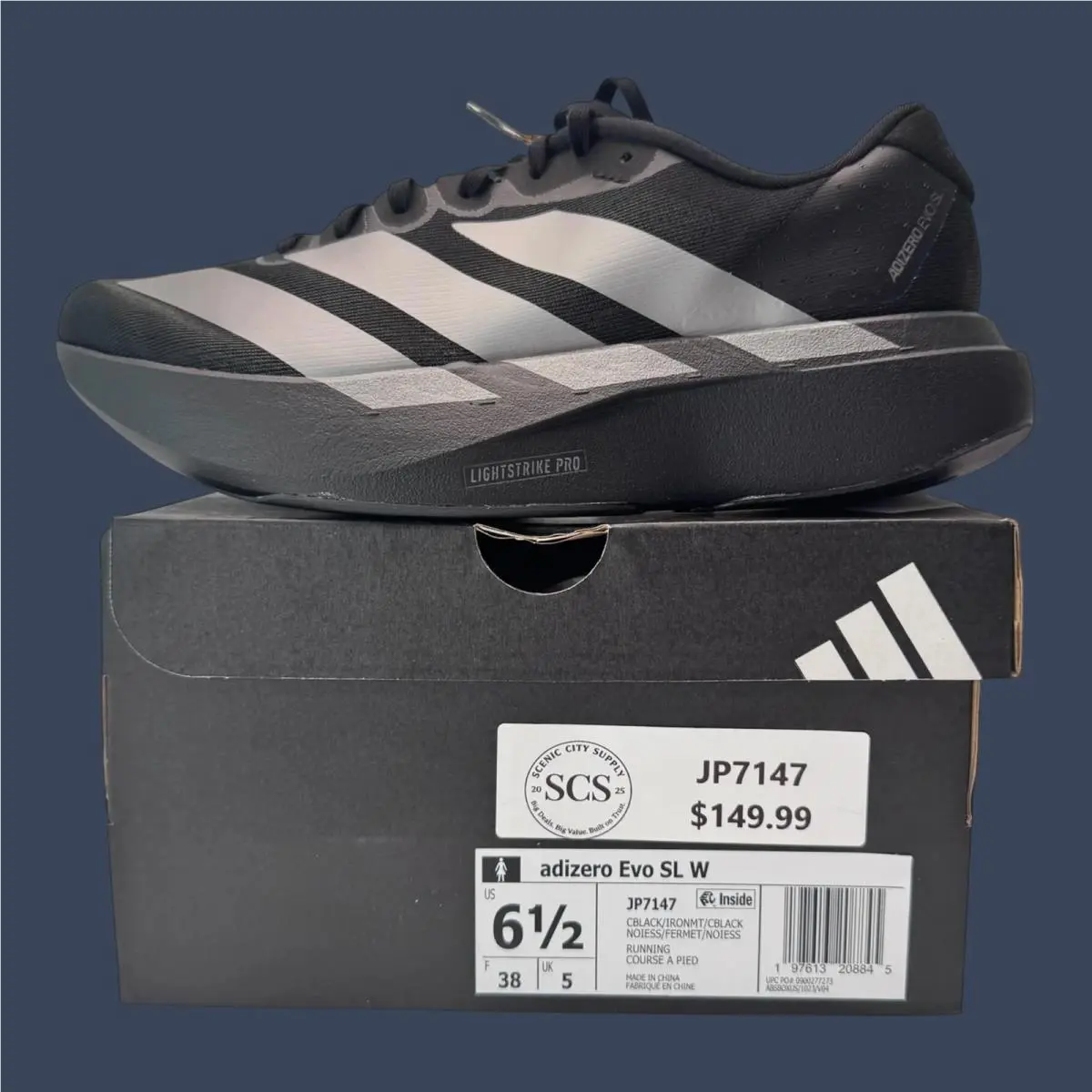 Adidas shoes - Adidas Adizero EVO SL Core Black/Iron Metallic/Core Black | 5