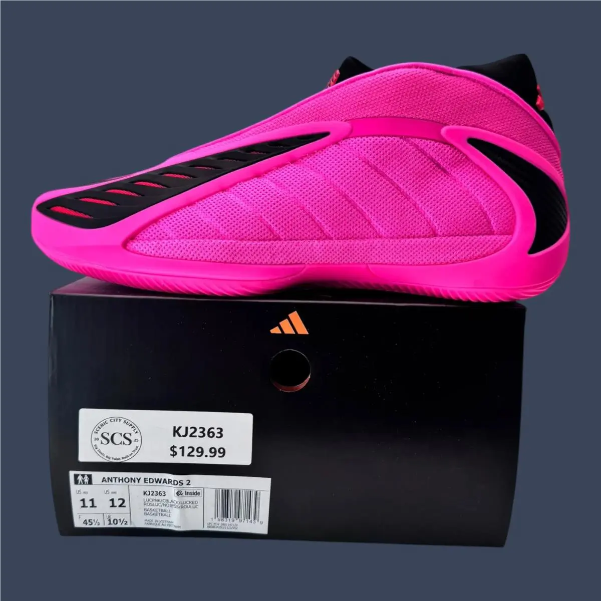Adidas shoes - Adidas Anthony Edwards 2 Lucid Pink/Core Black/Lucid Red | KJ2363 14