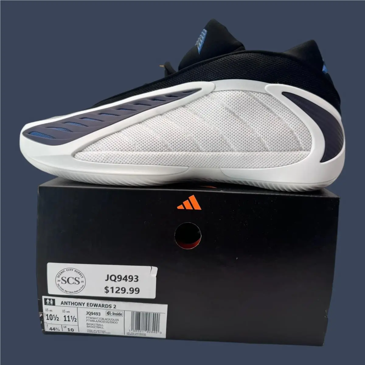 Adidas shoes - Adidas Anthony Edwards 2 White/Core Black/Dusky Ink | JQ9493 5