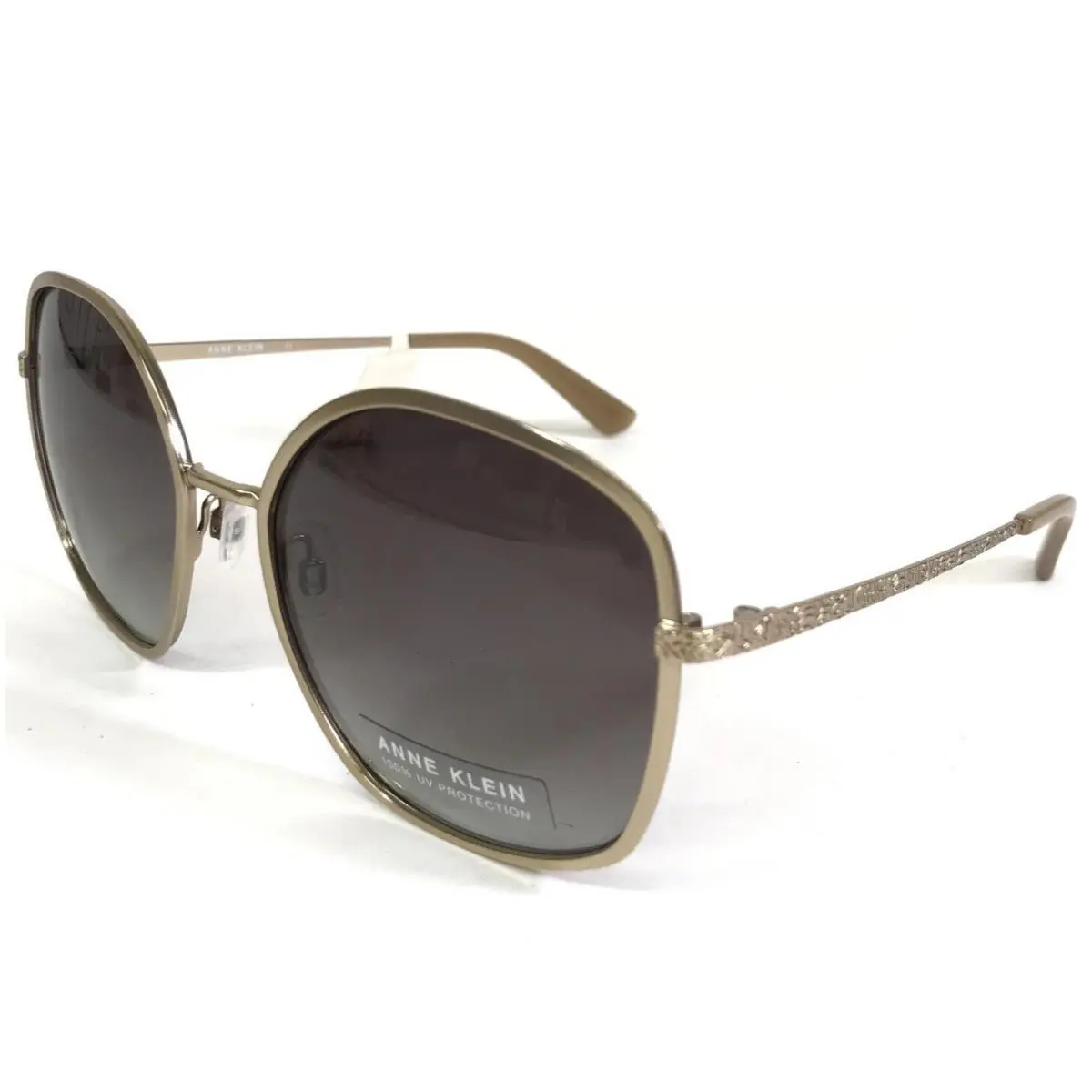 Anne Klein Sunglasses AK7063 717 Gold Butterfly Frames with Brown Lenses 135