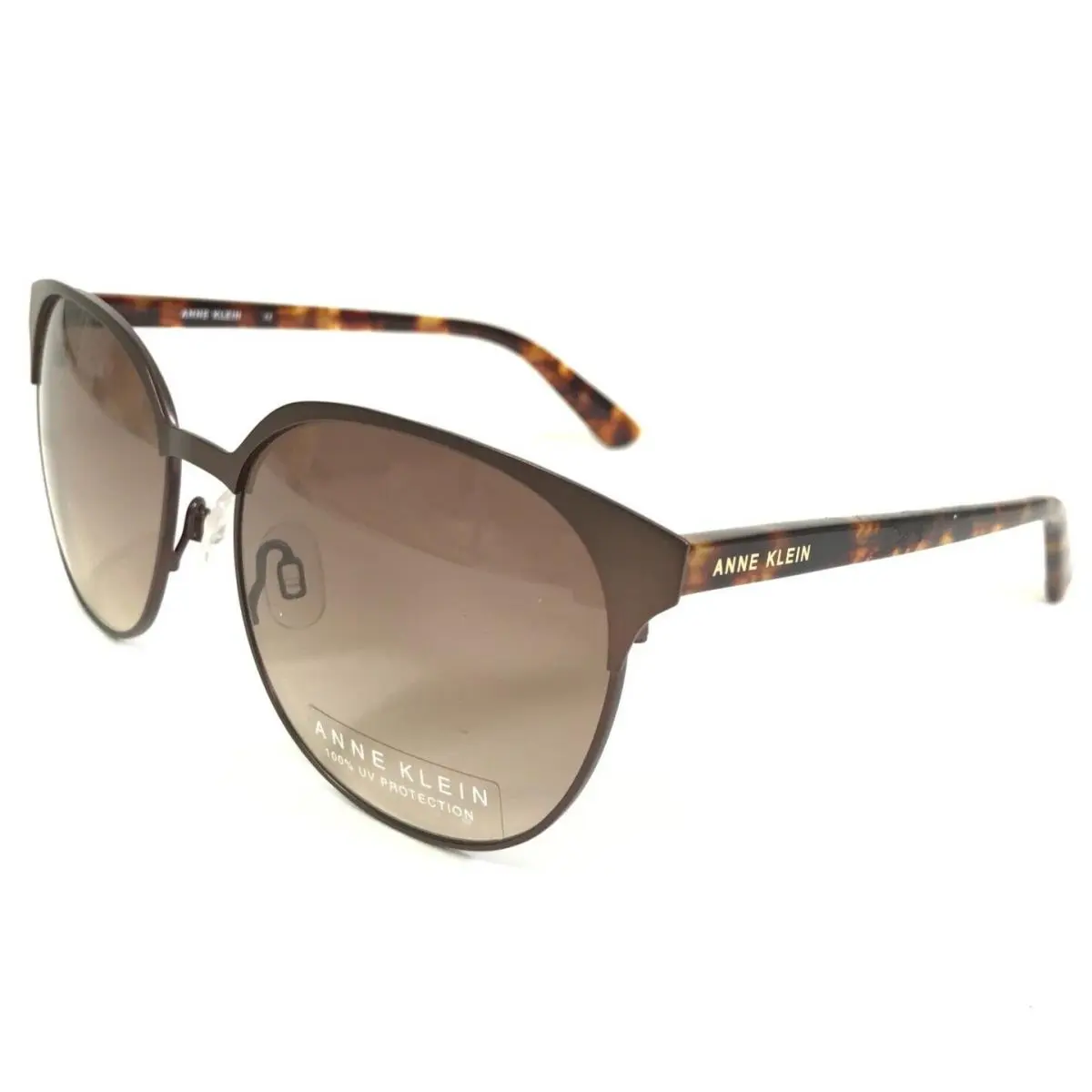 Anne Klein Sunglasses AK7068 200 Brown Tortoise Round Frames Brown Lenses
