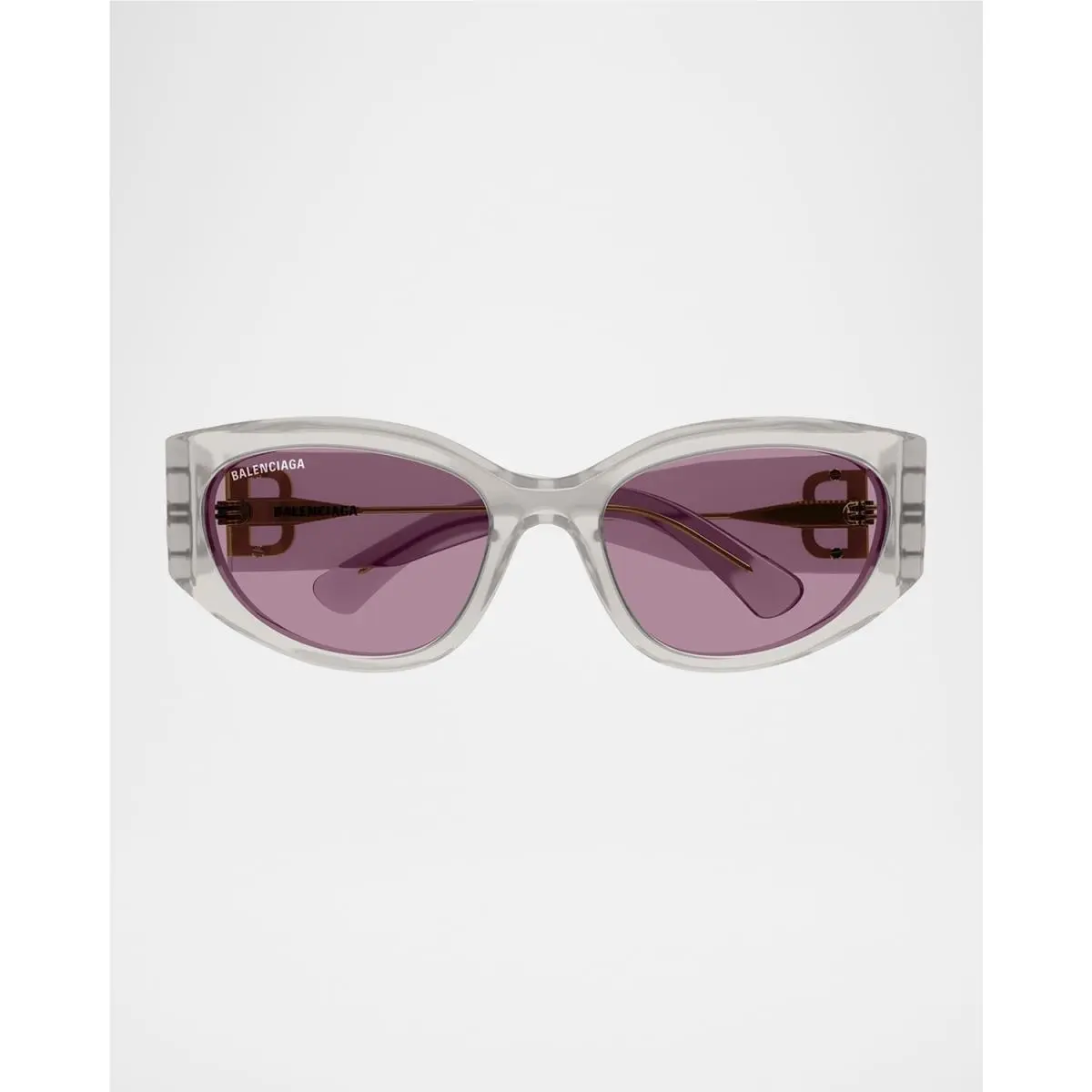 Balenciaga Asian Fit Sunglasses Women`s 55 Transparent White