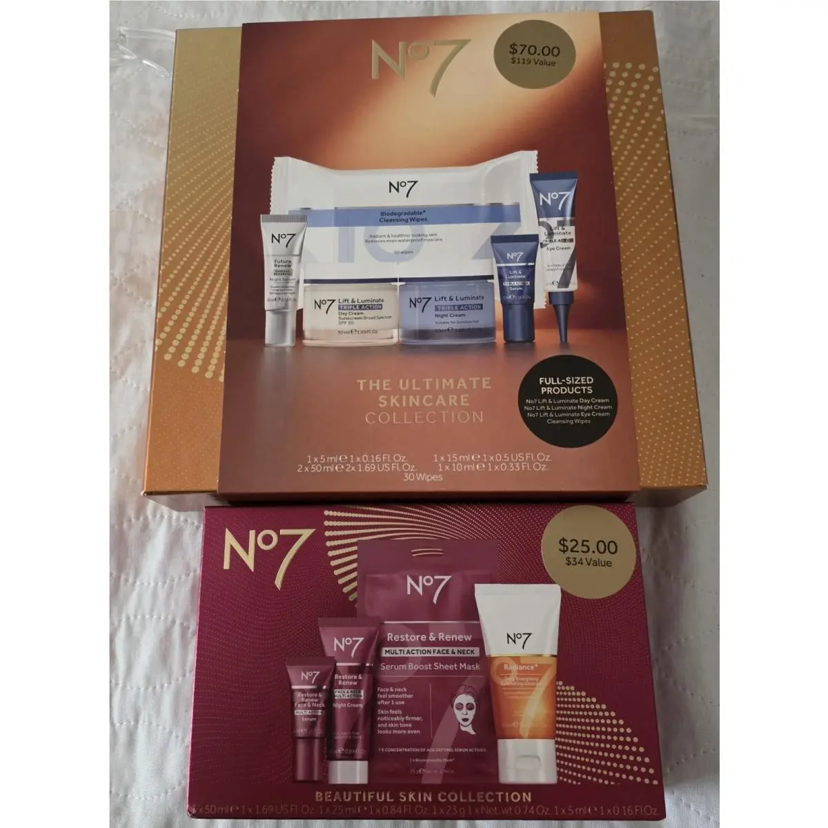 Lot of 2  Skincare Collections Ultimate Skincare Collection and Beautiful by No7