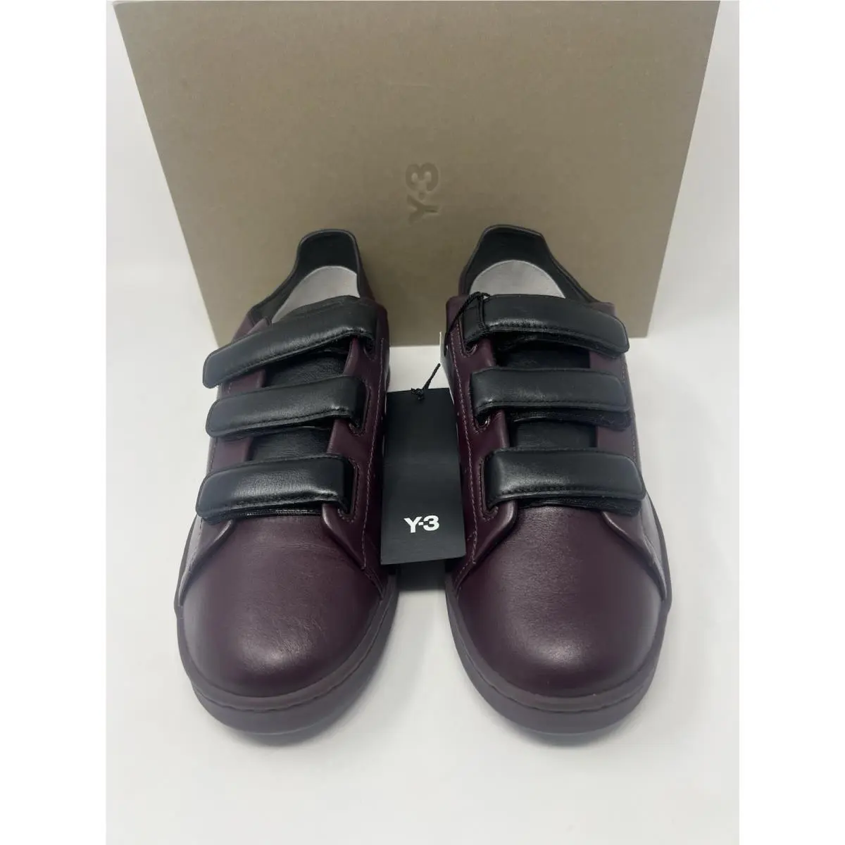 Adidas Y-3 Stan Smith Hook-and-loop Shadow Maroon JR6641 Men`s Size 12.5