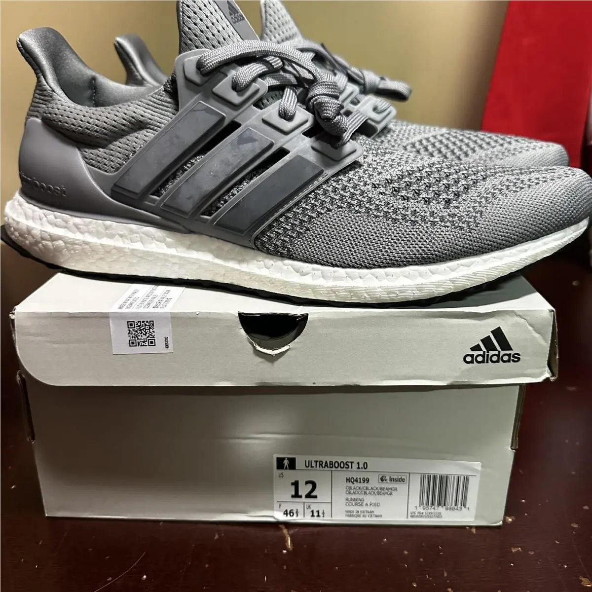 Adidas Ultraboost 1.0 Gray Running Mens Shoes HQ4200 Size 12 Gray