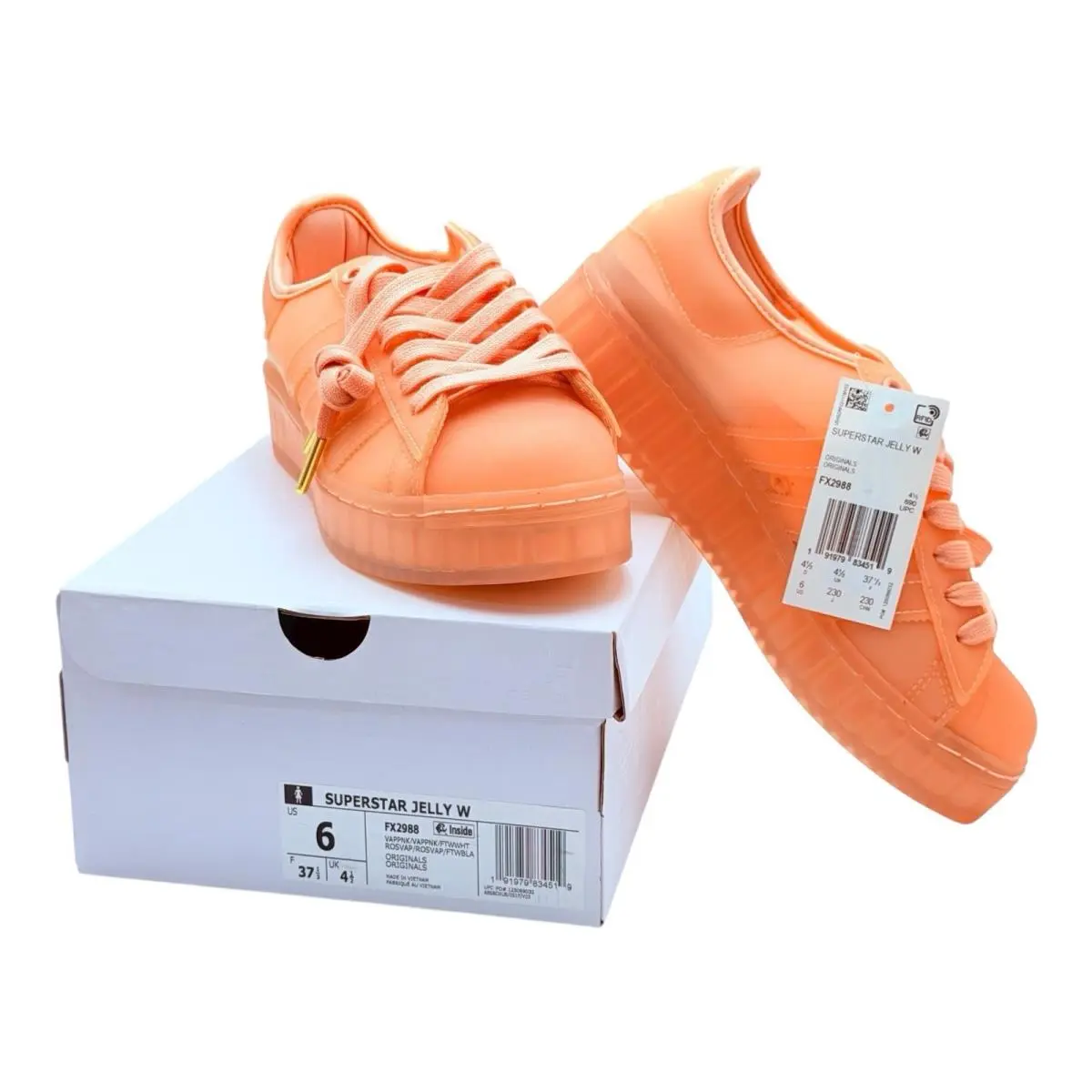 Adidas Originals Women`s Pink Superstar Jelly Fashion Sneakers FX2988 Size 6