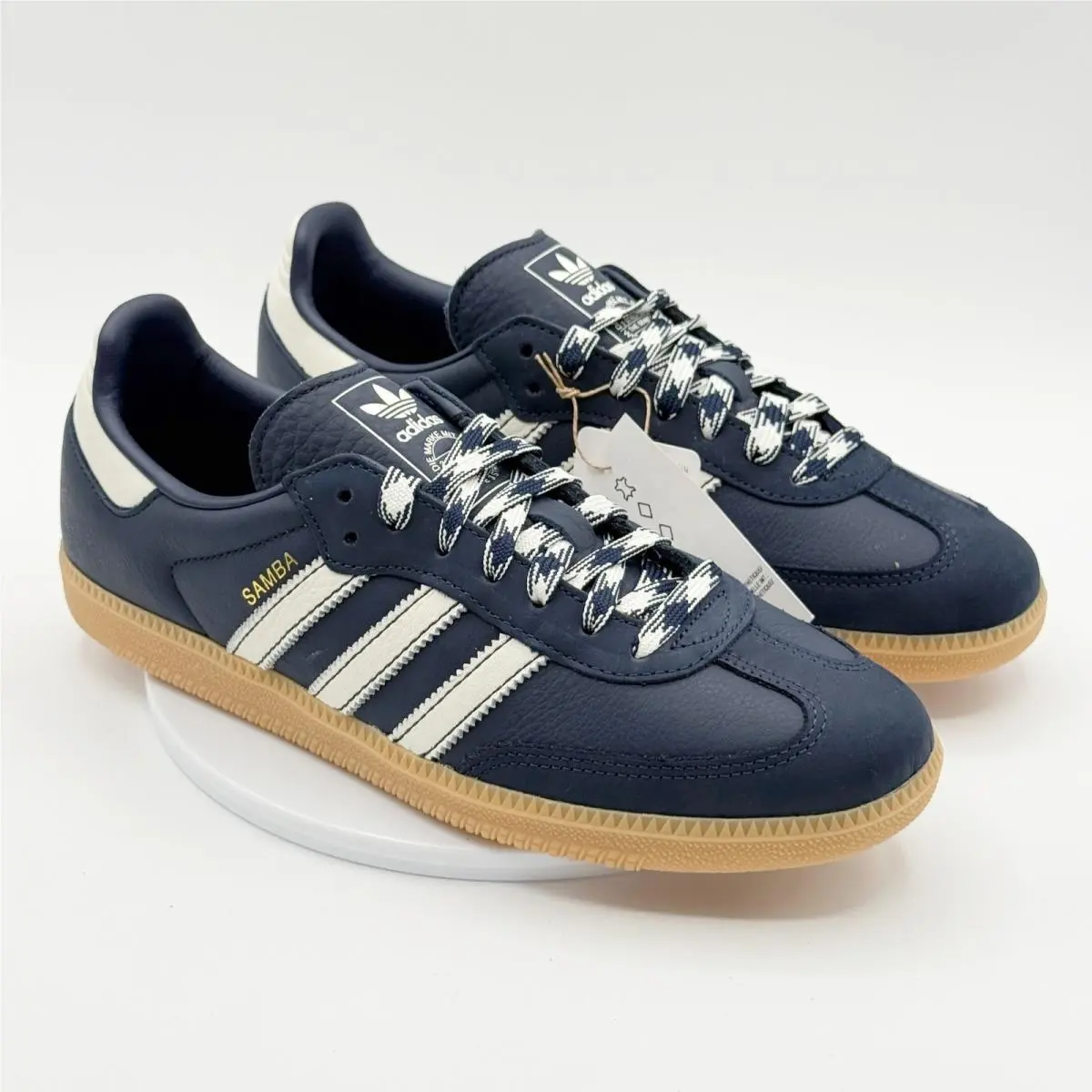 Adidas Samba OG Size 8.5 Mens Indigo Leather White Gum KJ6077