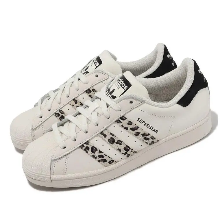 Adidas Originals Superstar Classic Tennis Shoes Offwhite/black Leopard Women 9.5