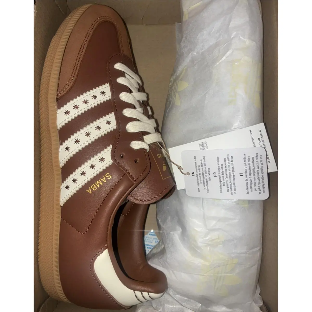 Adidas shoes - adidas Samba - Samba - JR8821 - White, Brown, Gum, Manufacturer: Cloud White/Preloved Brown/Cream White 5