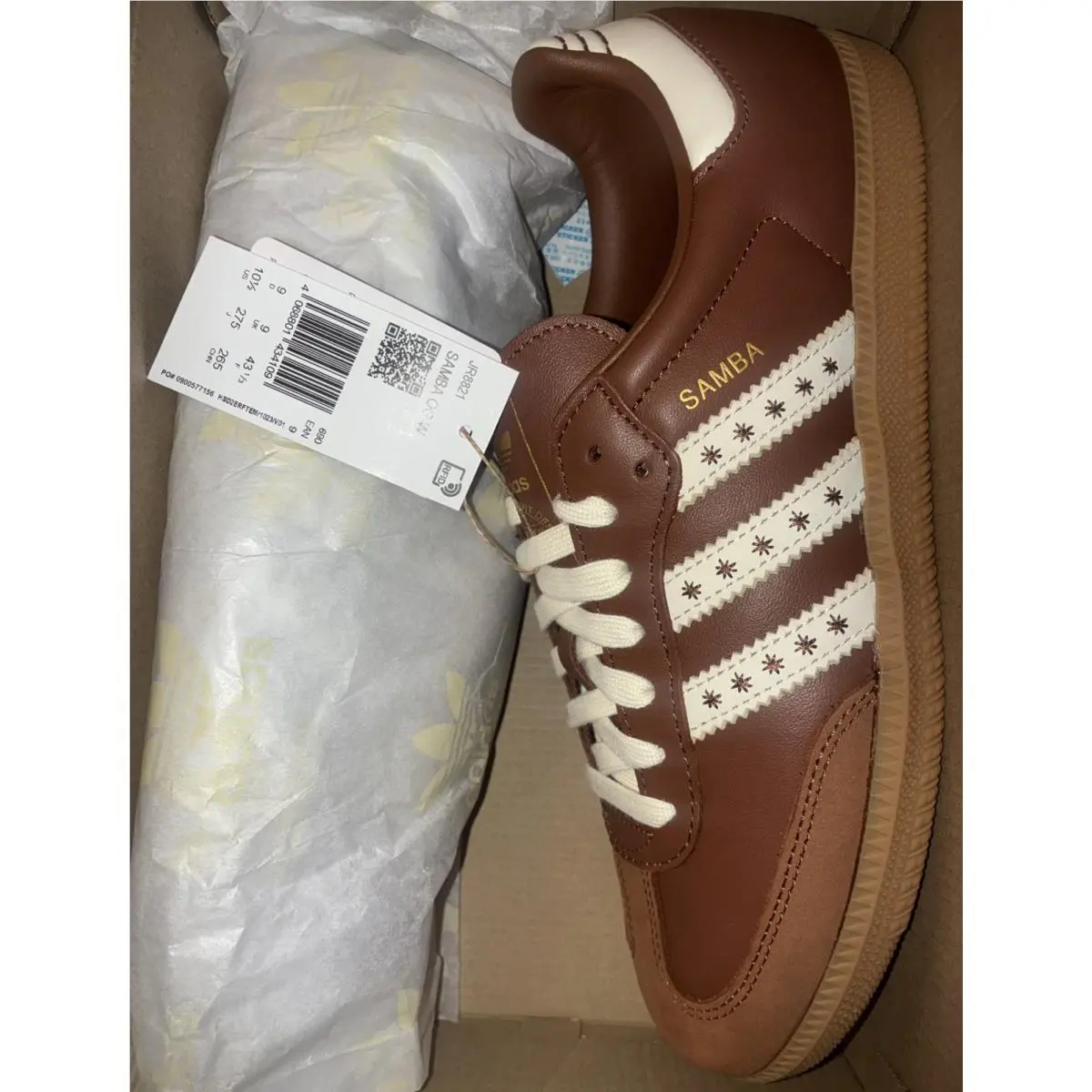Adidas shoes - adidas Samba - Samba - JR8821 - White, Brown, Gum, Manufacturer: Cloud White/Preloved Brown/Cream White 6