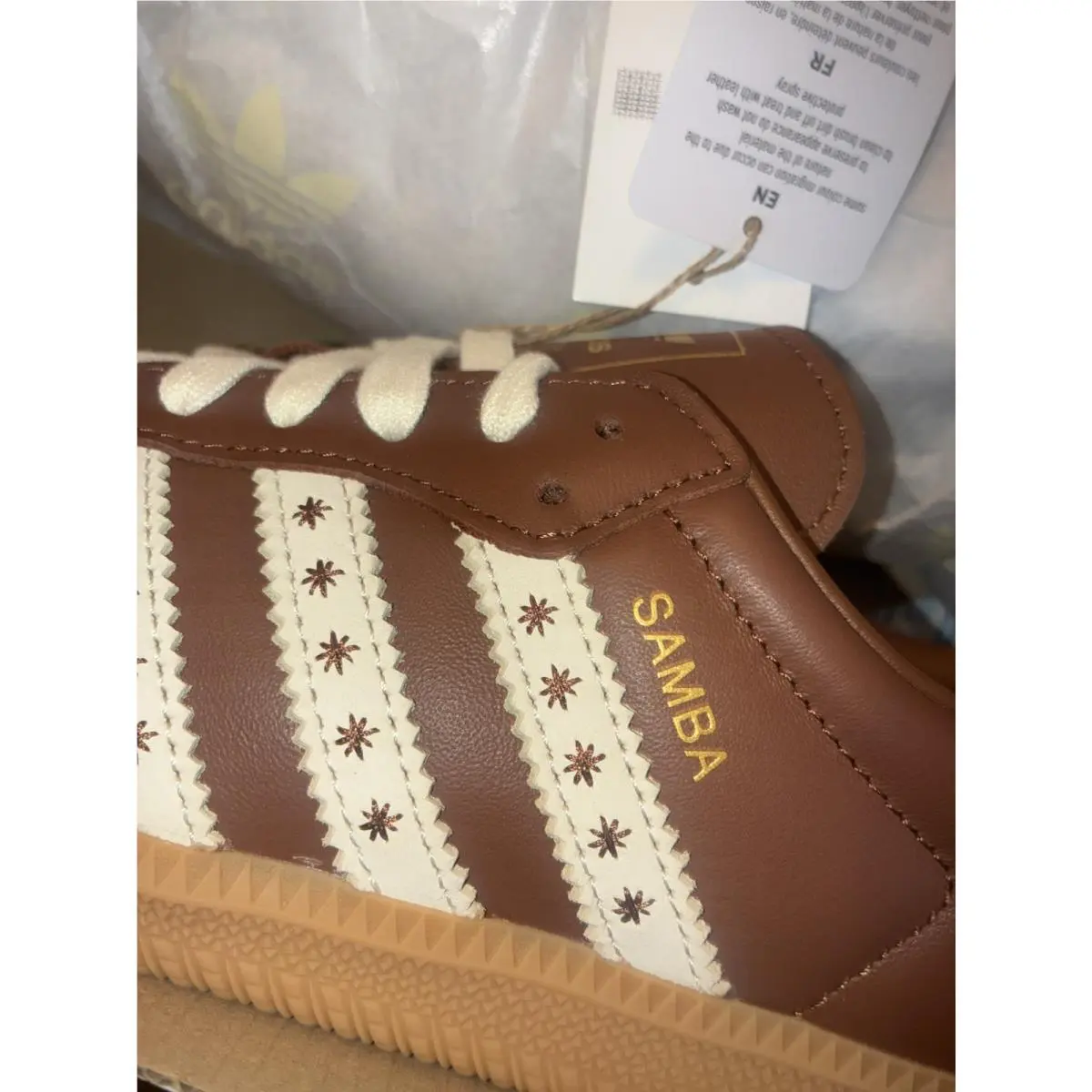 Adidas shoes - adidas Samba - Samba - JR8821 - White, Brown, Gum, Manufacturer: Cloud White/Preloved Brown/Cream White 7