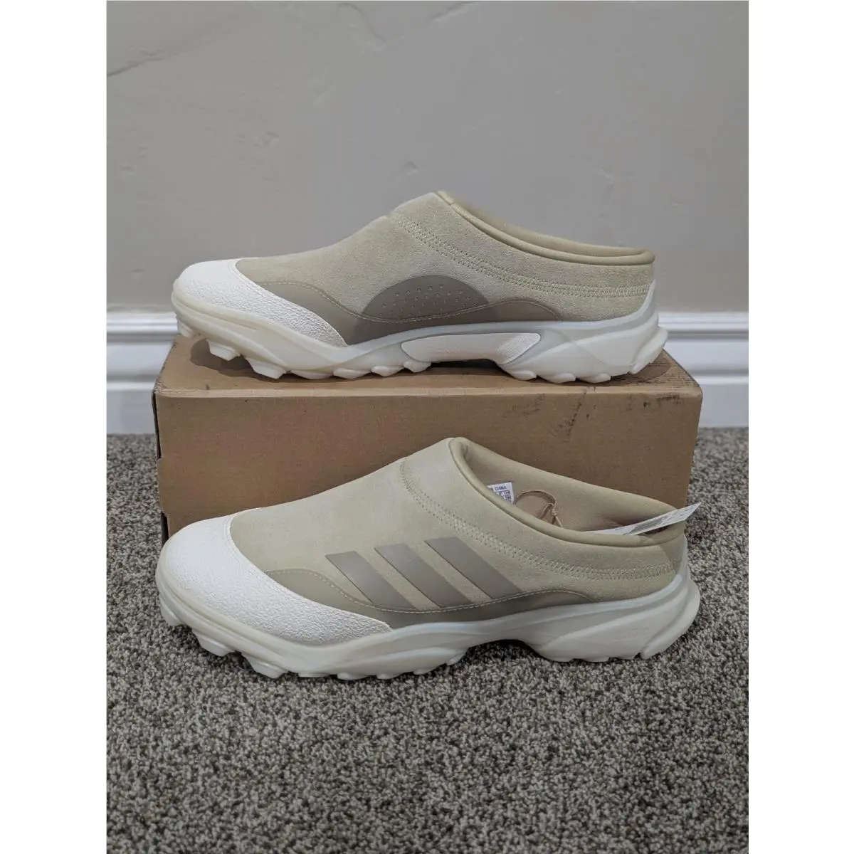 Size 11 Men`s Adidas 032C Gsg Mule Savanna Beige White Slip On Sneakers Shoes