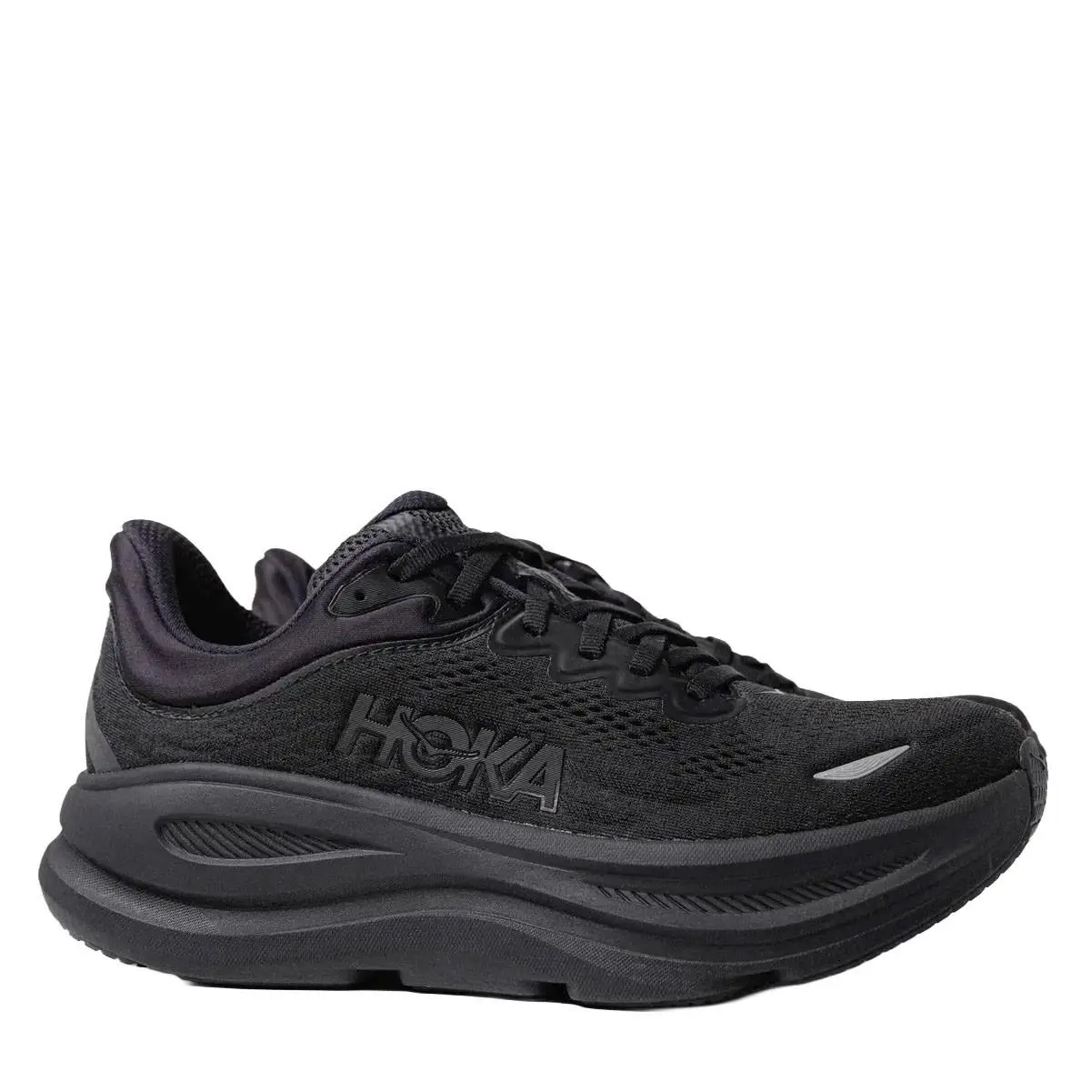 Hoka Men`s Bondi 9 Comfortable Running Shoes Black / Black Regular Size Option - Black/Black