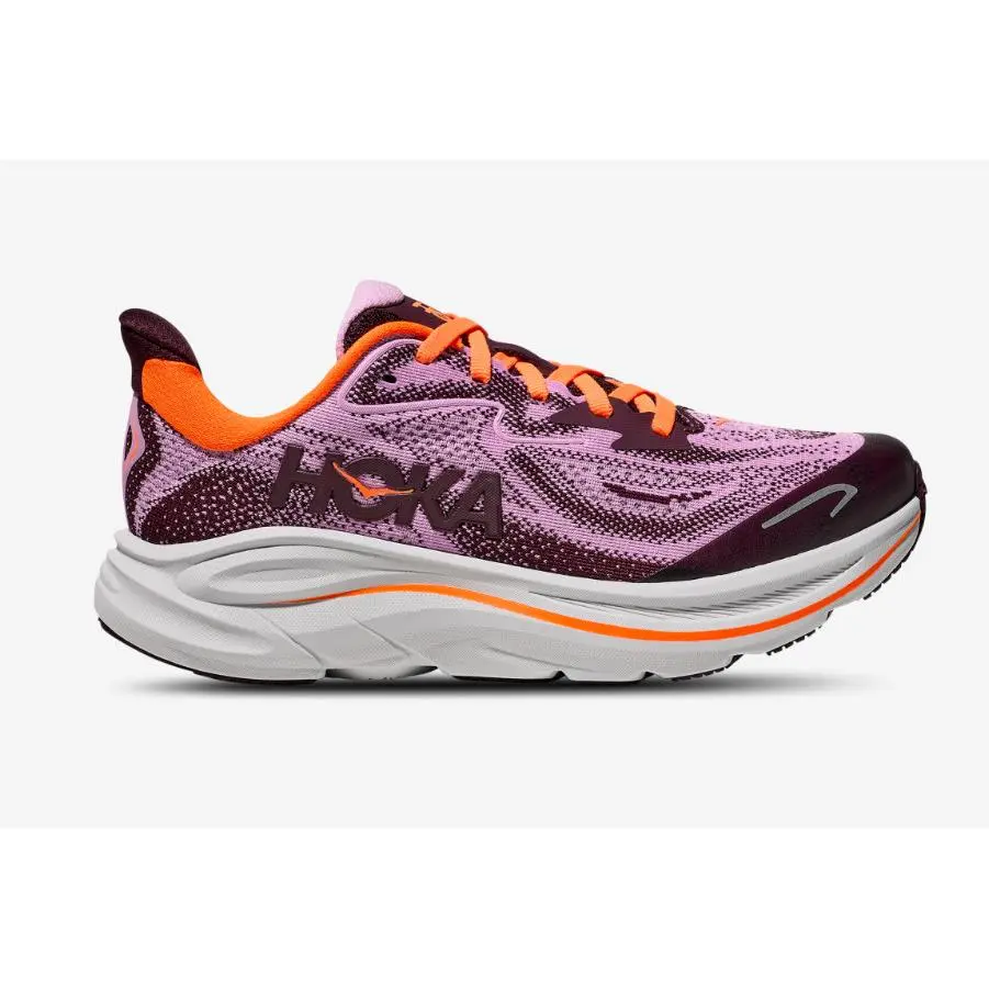 Hoka Clifton 10 Purple Orange G860FLWR Boys Girls Womens GS Sz 4y-7y Running
