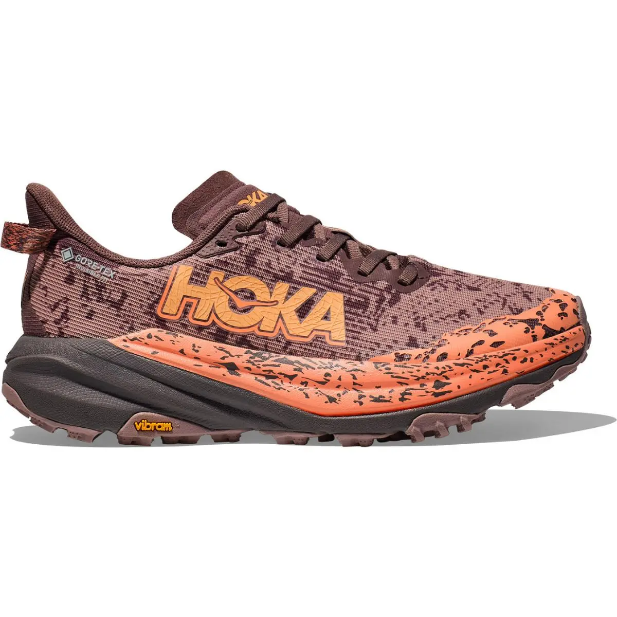Hoka One One Speedgoat 6 Gtx Sneaker Women 8.5B Brown Trail Running Shoe RHS5823 - Brown