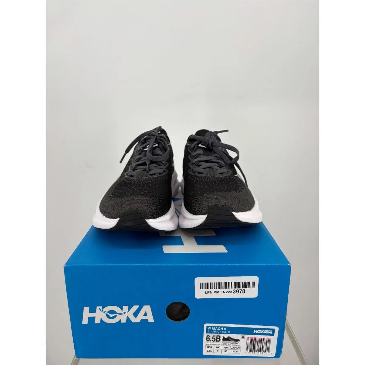 Hoka One One Mach 6 Running Shoes Women Black White Comfort Cushioned Active