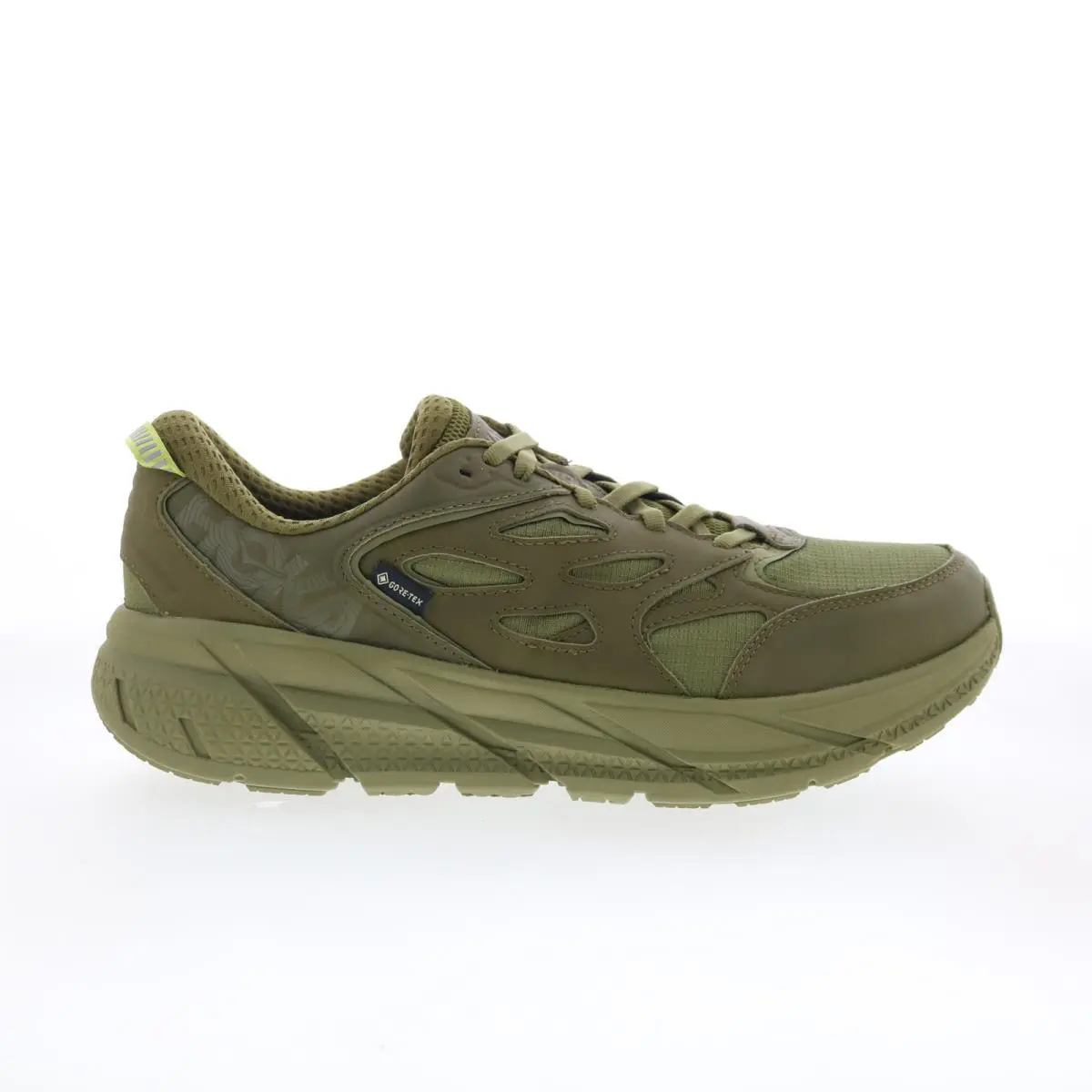 Hoka Clifton L Gtx 1129972-AGMS Mens Green Leather Athletic Running Shoes 9.5