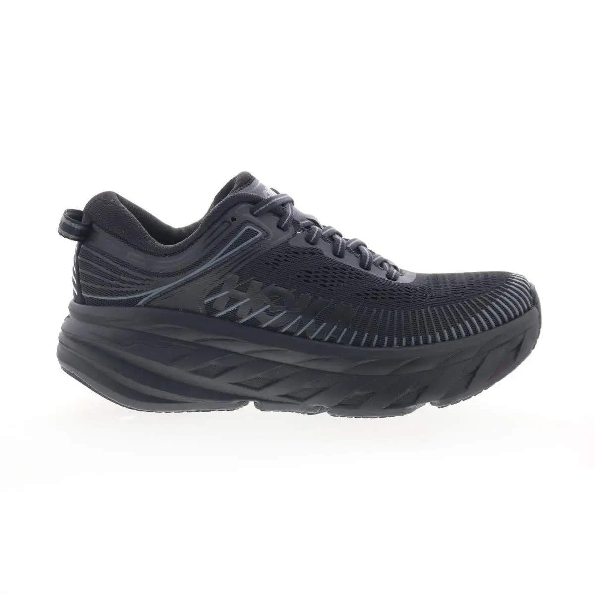 Hoka Bondi 7 W 1110519-BBLC Womens Black Canvas Athletic Running Shoes 6