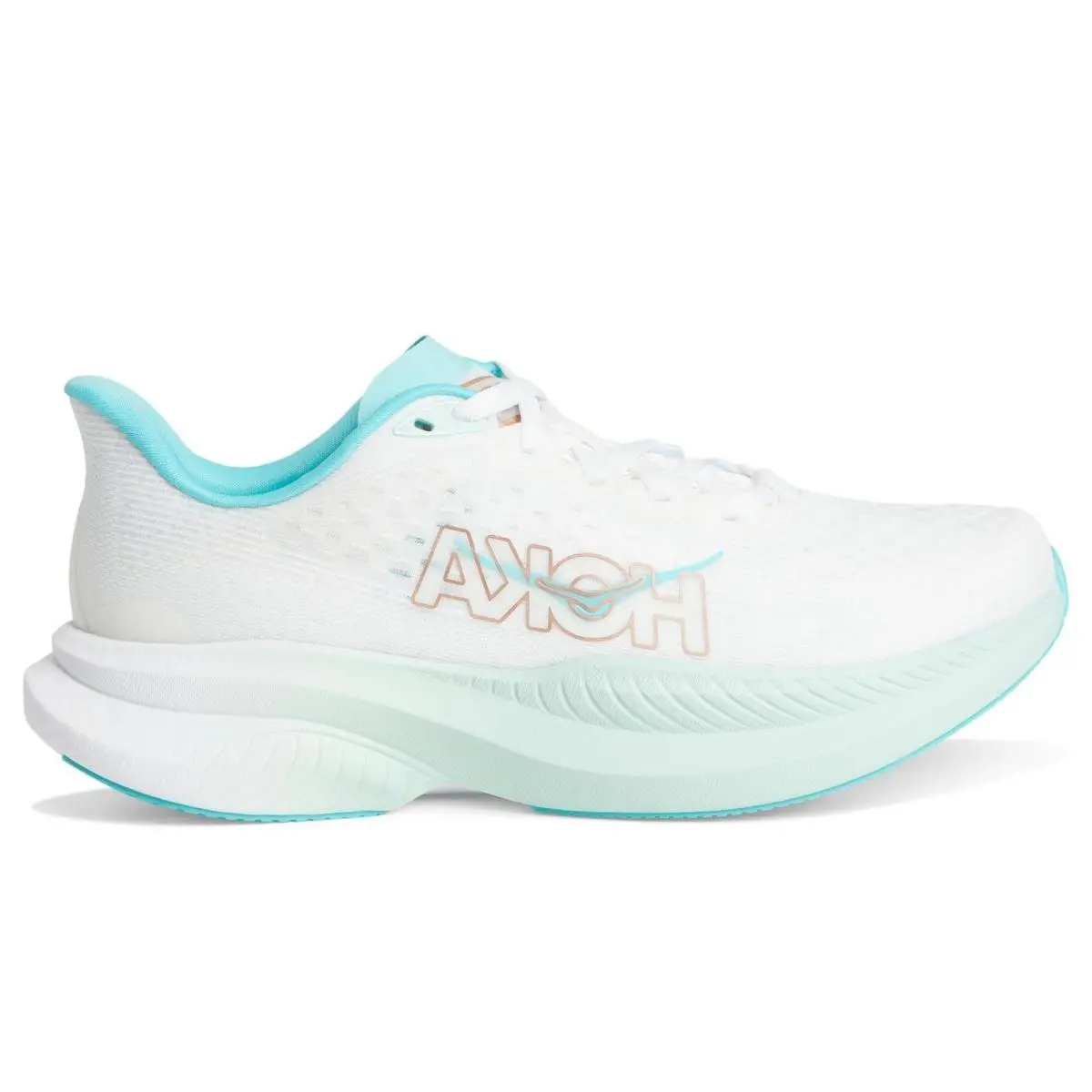 Hoka Women`s Mach 6 Running Shoes Frost/rose Gold Size 7 M - Multicolor