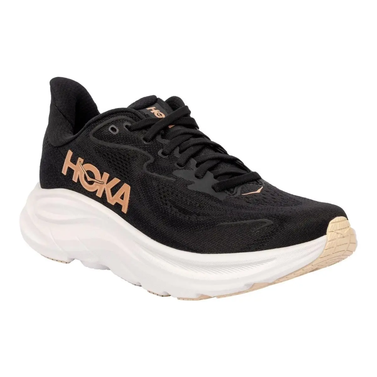 Hoka Womens Clifton 10 Black Rose Gold Size 8.5 Running/walking W/box