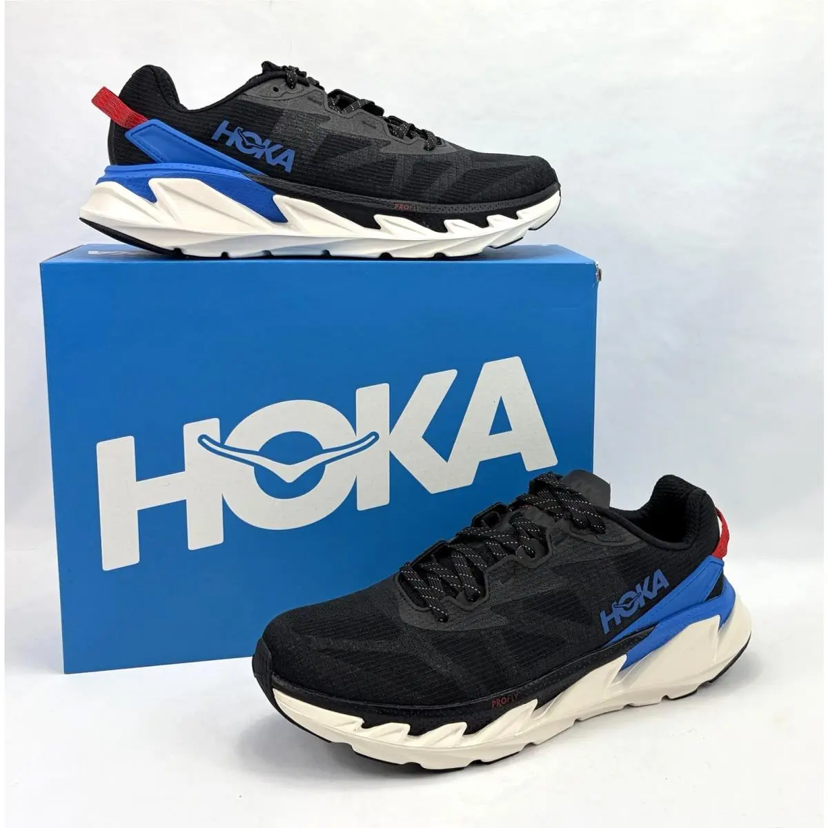 Hoka One One U Elevon 2 TS Running Sneakers/shoes Black/cobalt Sz 11W/10M