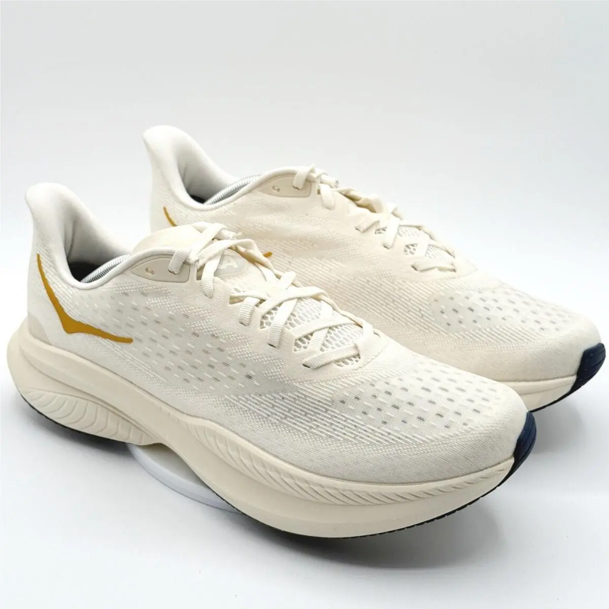 Hoka Mach 6 LA Mens Running Shoes Size 12.5 Alabaster Gold 1164032-ALK