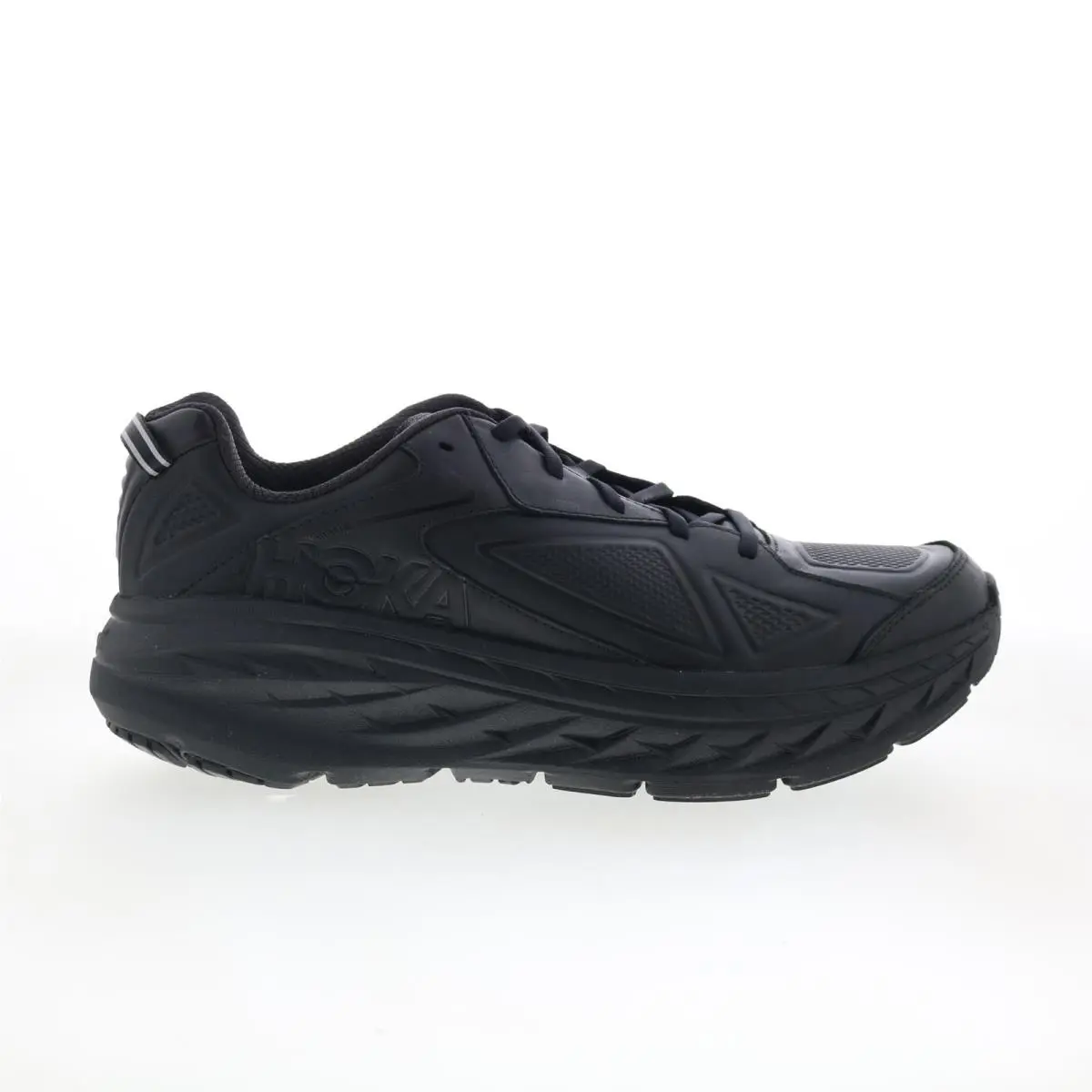 Hoka Bondi Ltr 1019496-BLK Mens Black Leather Athletic Running Shoes 12