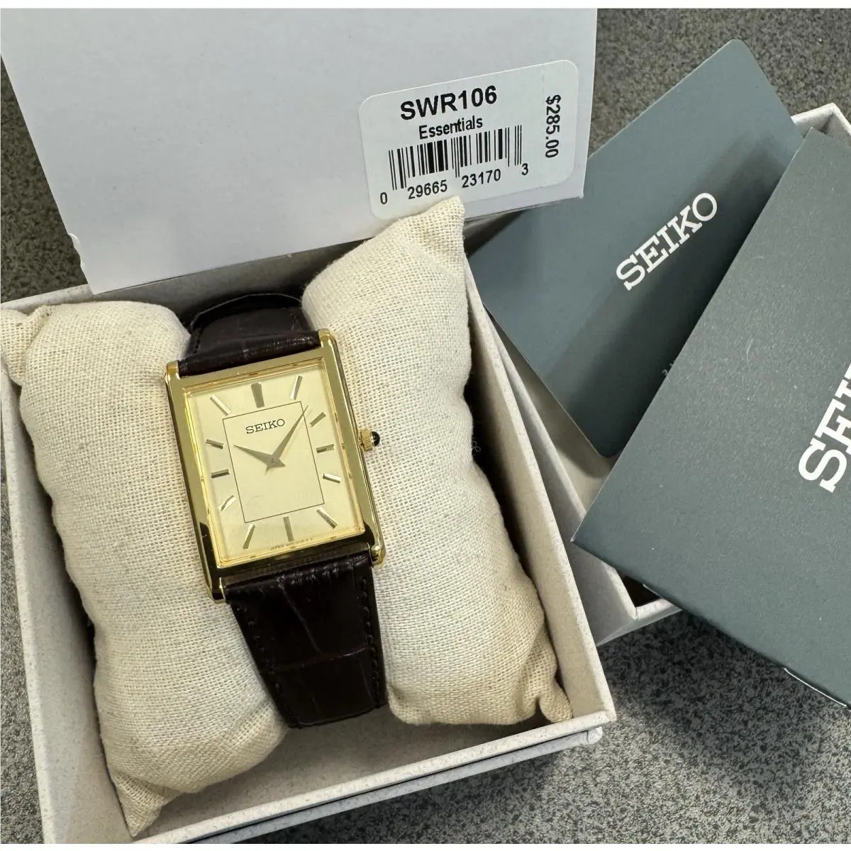 Essentials Gold Men`s Sapphire Crystal Watch - SWR106 Made In Japan by Seiko