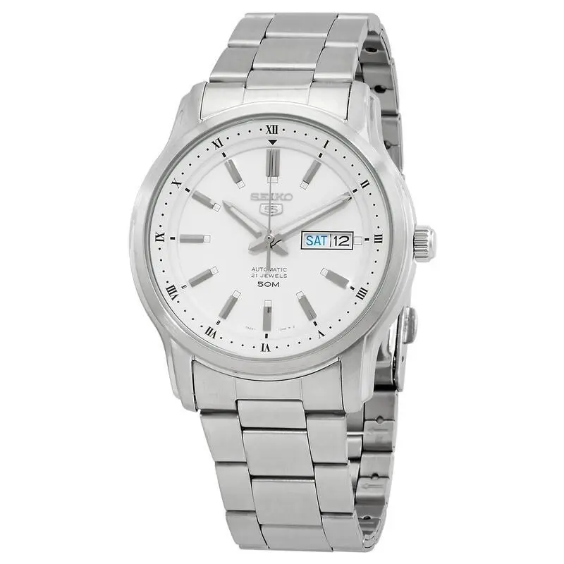 Automatic White Dial Stainless Steel Men’s Watch - SNKP09K1 by Seiko