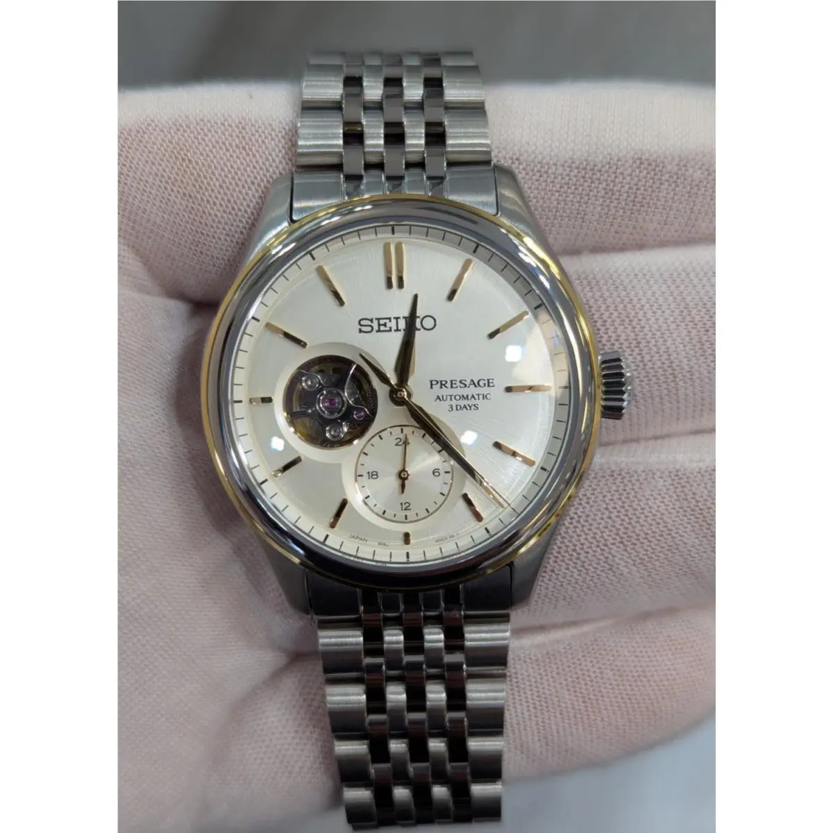 Seiko Presage Classic Ivory Dial Open Heart 40mm Men`s Watch SPB480