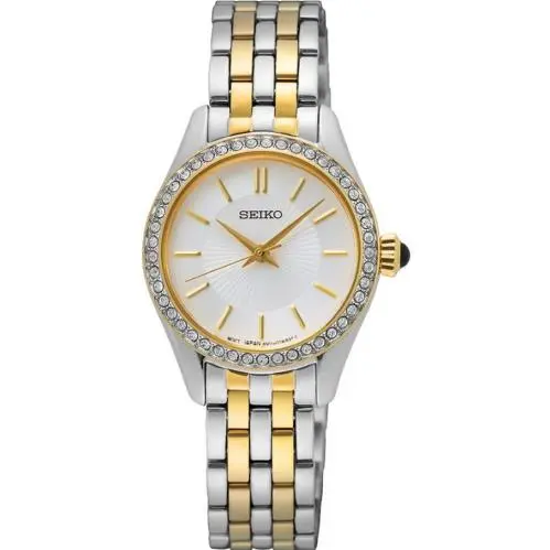 Crystals Quartz Two-tone Stainless Steel Women’s Watch SUR540 by Seiko