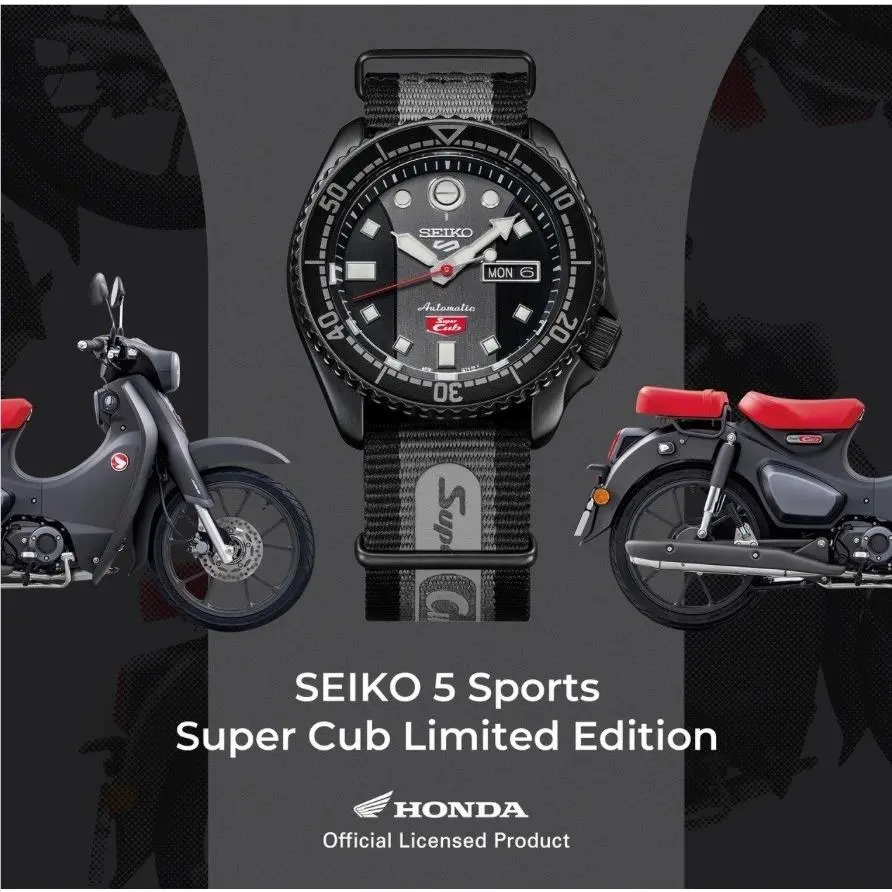 Seiko 5 Watch SRPJ75K1 Black Super Cub Limited Edition