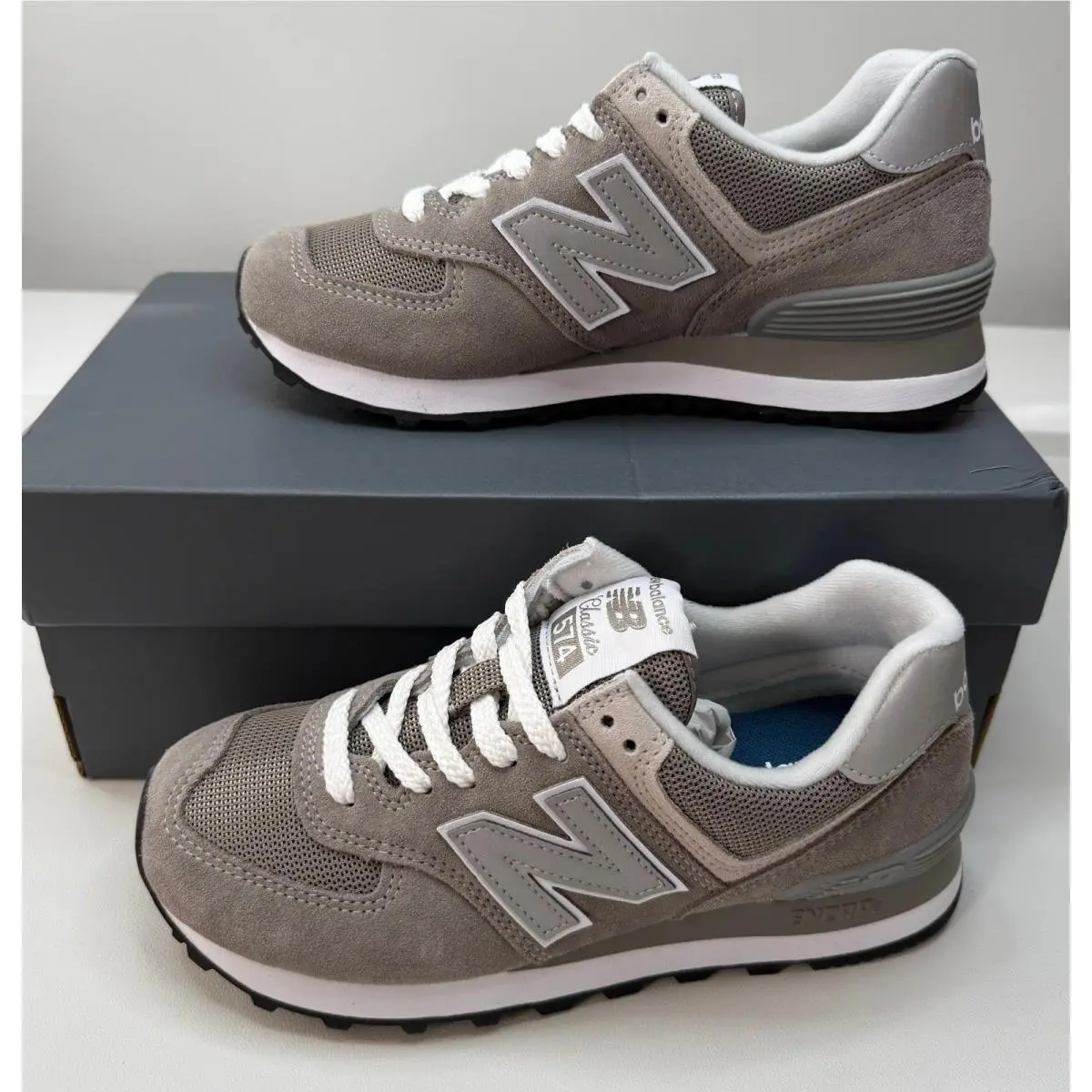 New Balance 574 Classic Womens Suede Mesh Sneakers WL574EVG Womens Size 5.5