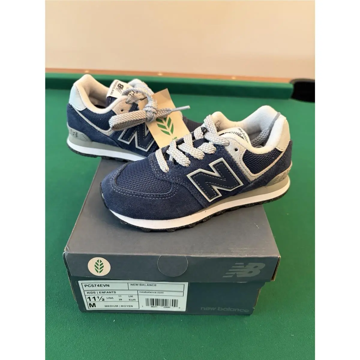 New Balance 574 Core PS Size 11.5 Navy White Athletic Shoes Sneakers PC574EVN