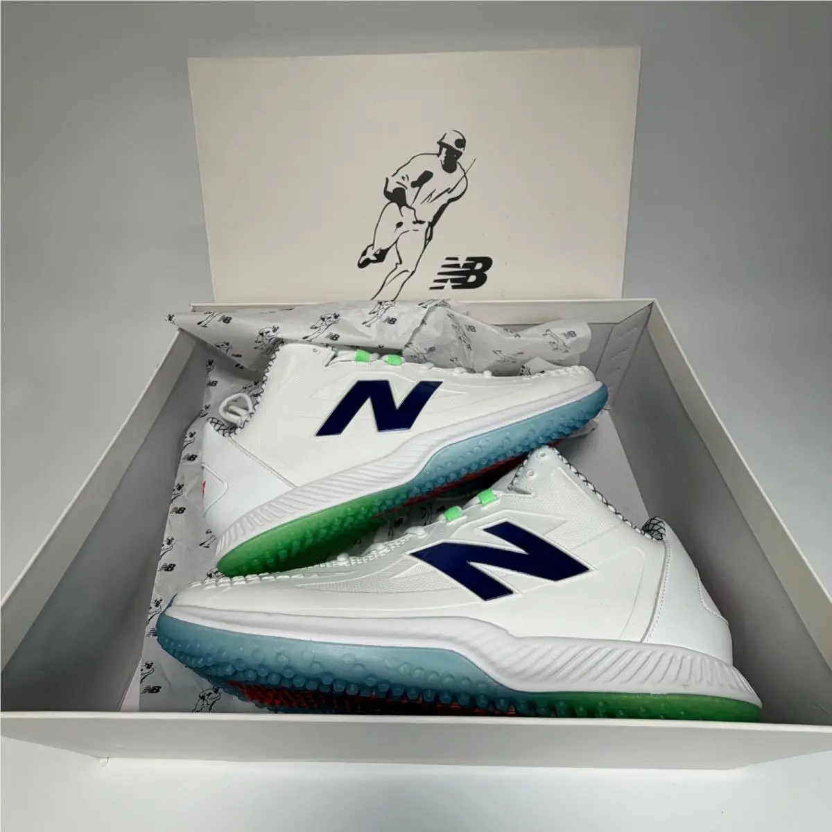 New Balance Fuelcell Ohtani v1 Lab Work Turf Shoes White/green Men`s 16