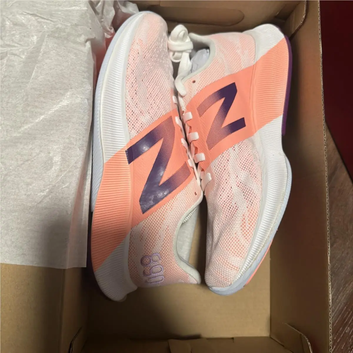 New Balance 890 v8 Running Shoes Women`s Size 6.5 White/peach/purple Color