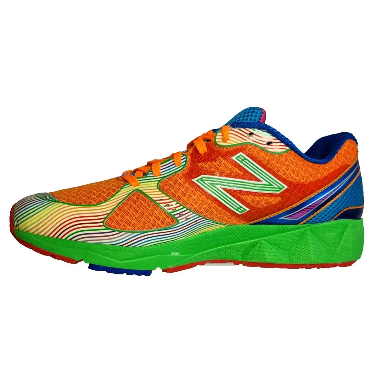 Loud Rainbow Color Block Accents on Orange New Balance Men`s Size 11 M MR890