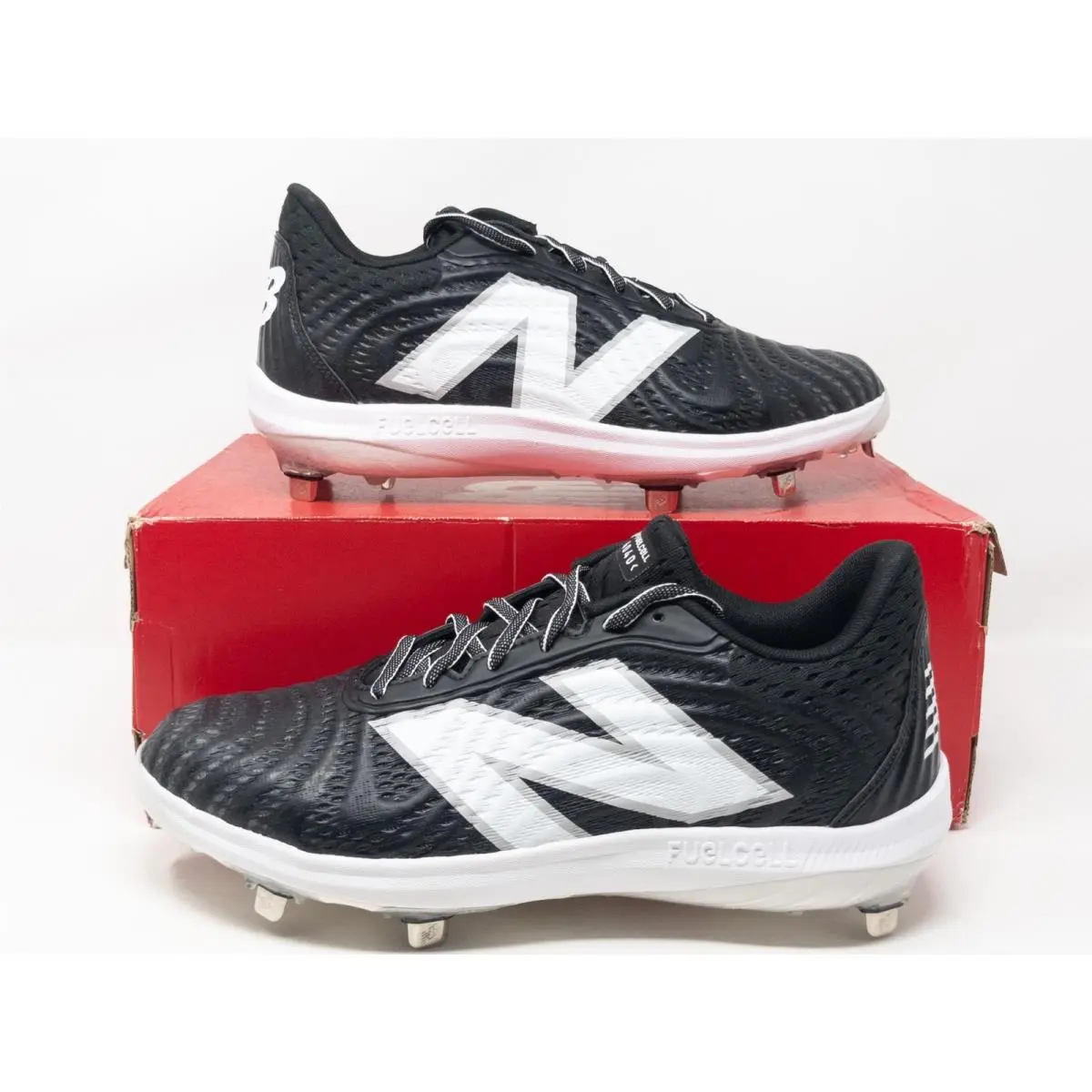 Sz 10 New Balance 4040v7 Metal Baseball Cleats Black White L4040BK7