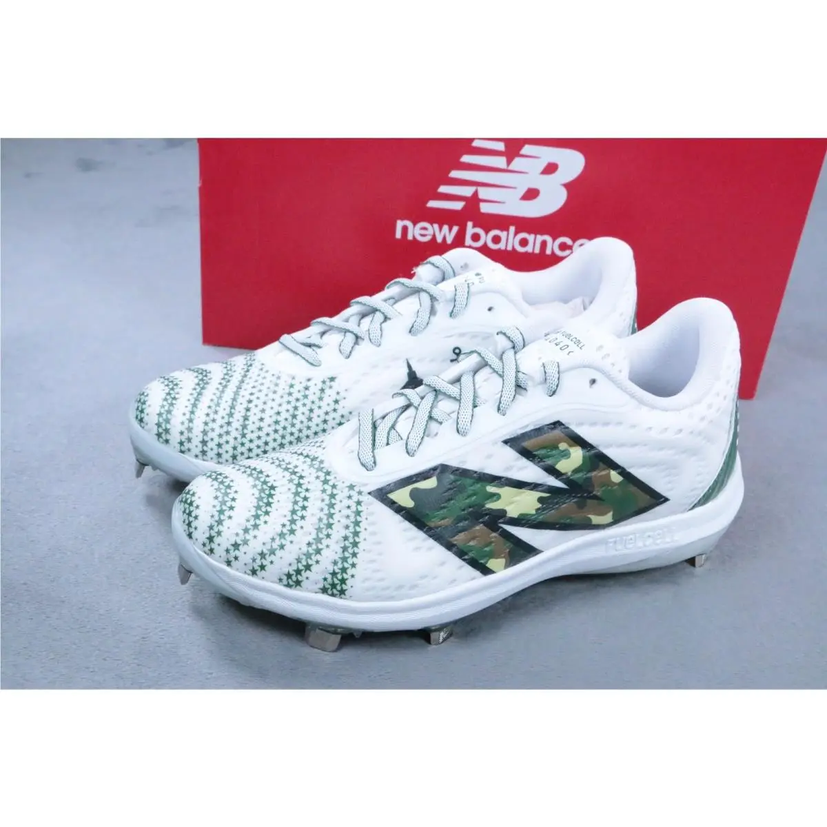 New Balance Fuelcell 4040v7 Armed Forces Day Baseball Cleats Mens Size 6 White
