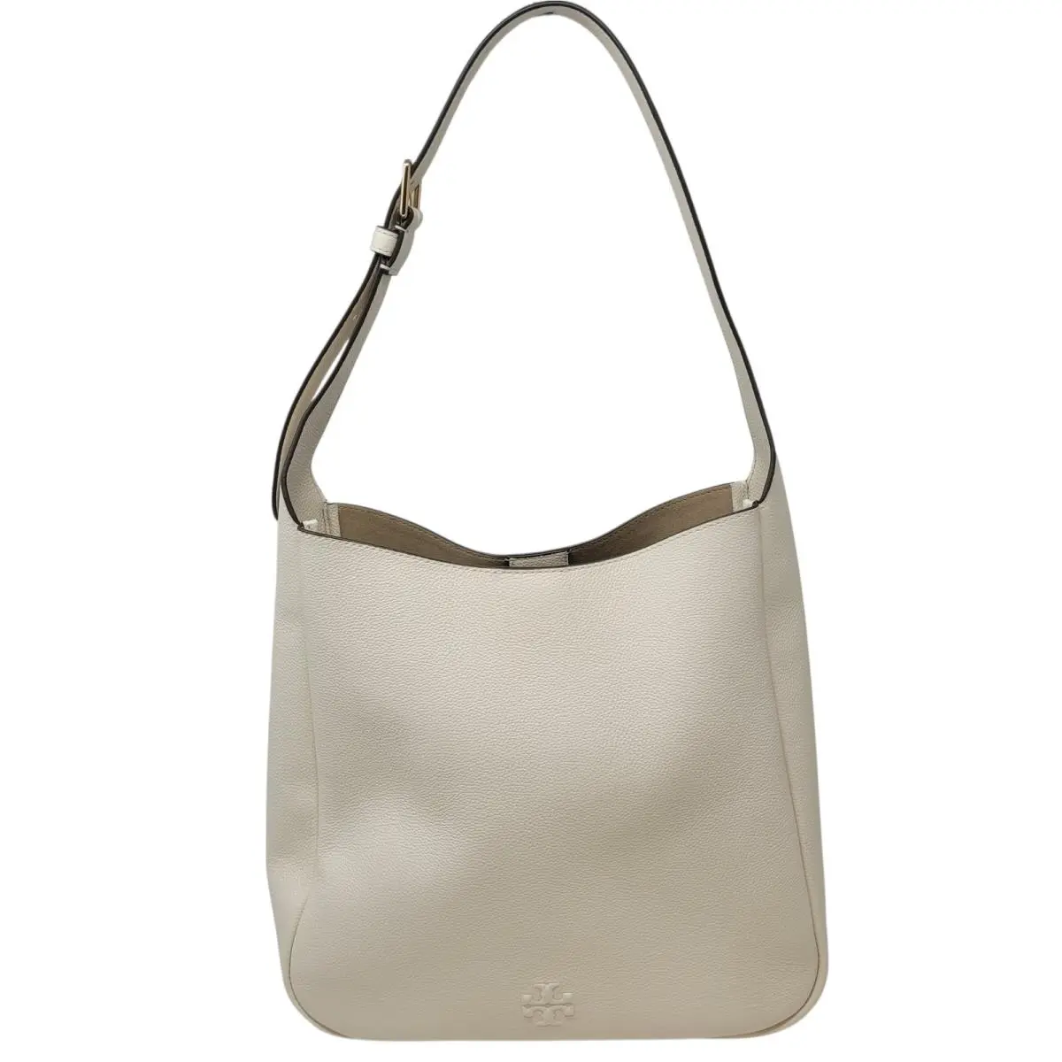 Tory Burch Women`s Pebbled Leather Thea Slouchy Shoulder Bag White