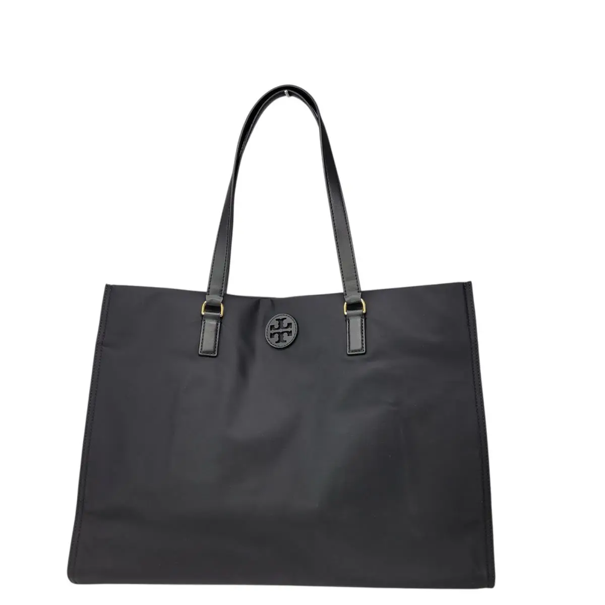 Tory Burch 136144 Ella Black with Gold Hardware Women`s Large Nylon Tote Bag
