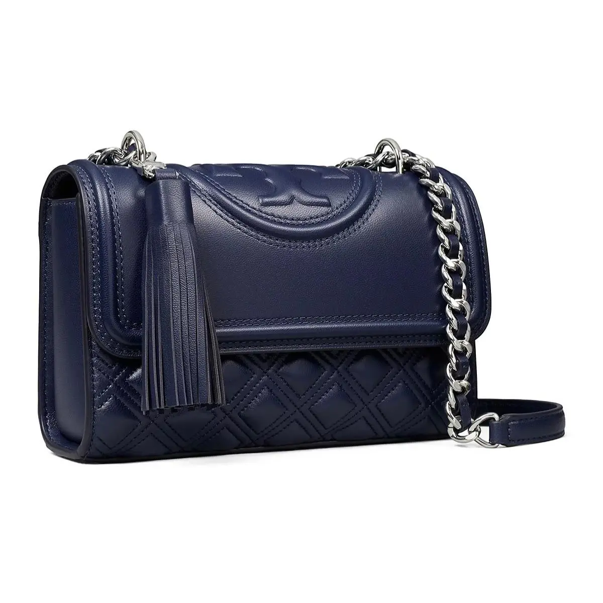 Tory Burch Royal Navy Blue Small Fleming Convertible Shoulder Bag
