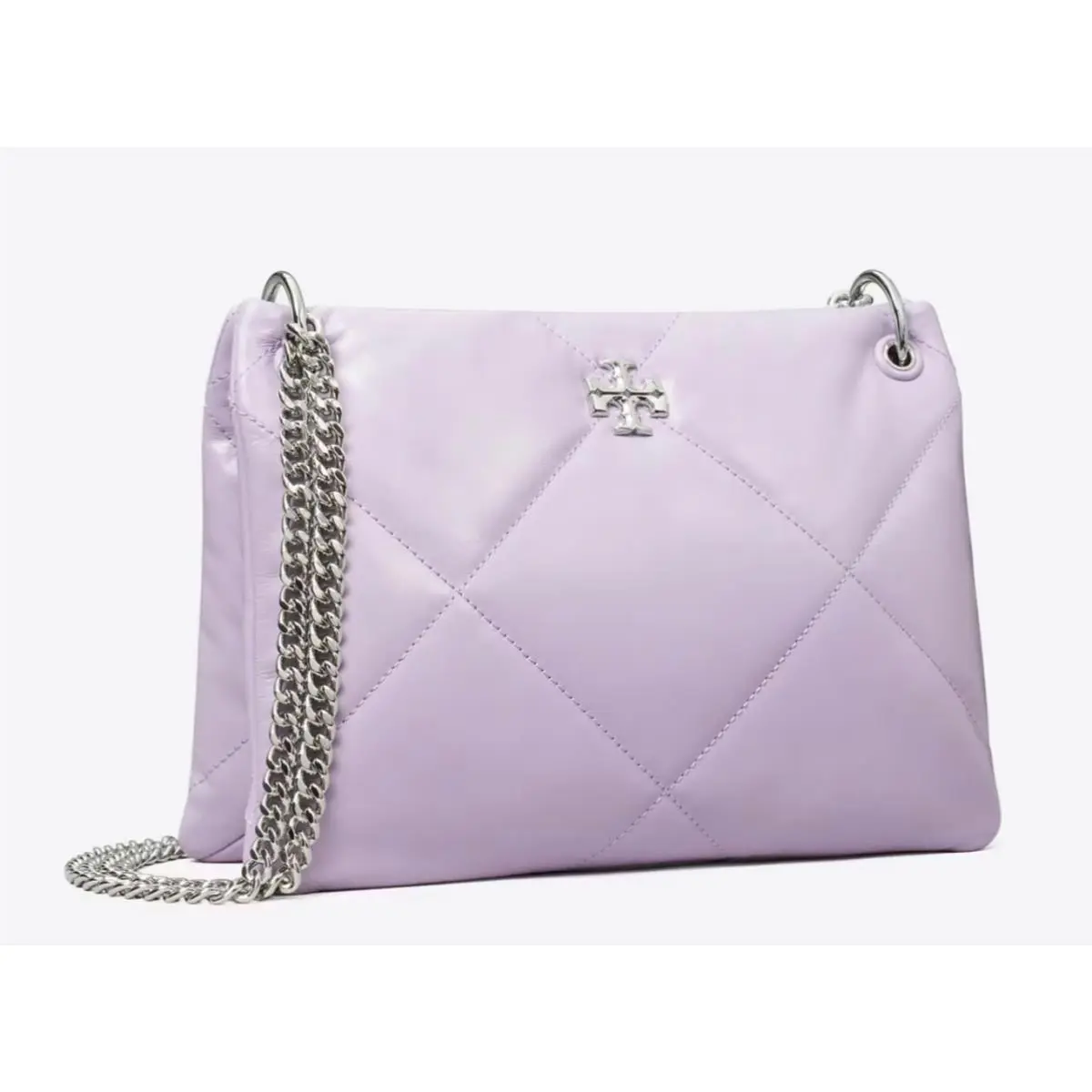 Tory Burch Kira Diamond Quilted Shoulder Bag IN Purple Heather