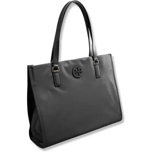 Tory Burch Womens 160633 Ella Gold-tone Hardware Small Nylon Tote Bag Black