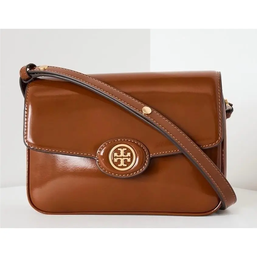 Tory Burch Dark Sienna Robinson Spazzolato Convertible Shoulder Bag