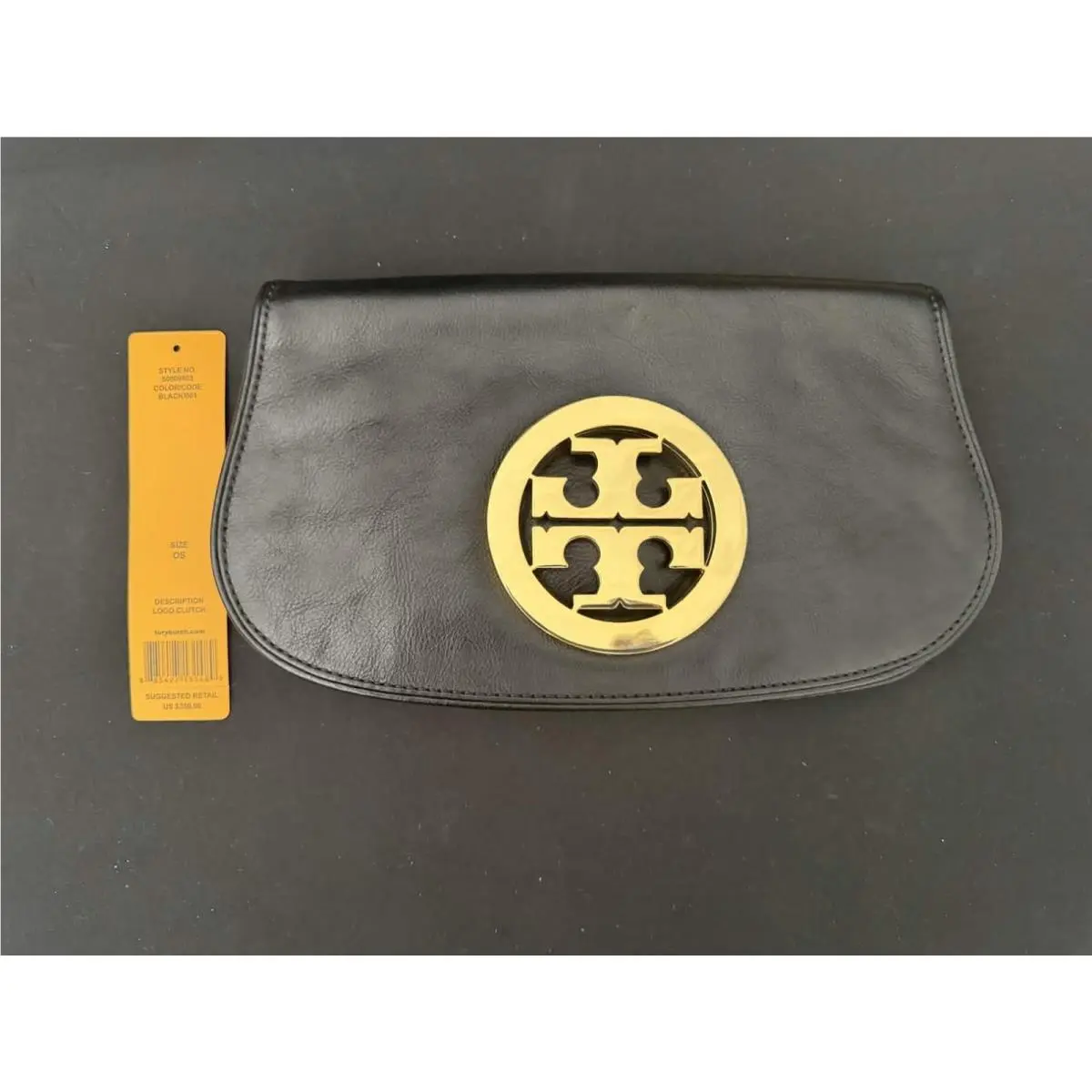 Tory Burch Black Leather Big Logo Crossbody Bag