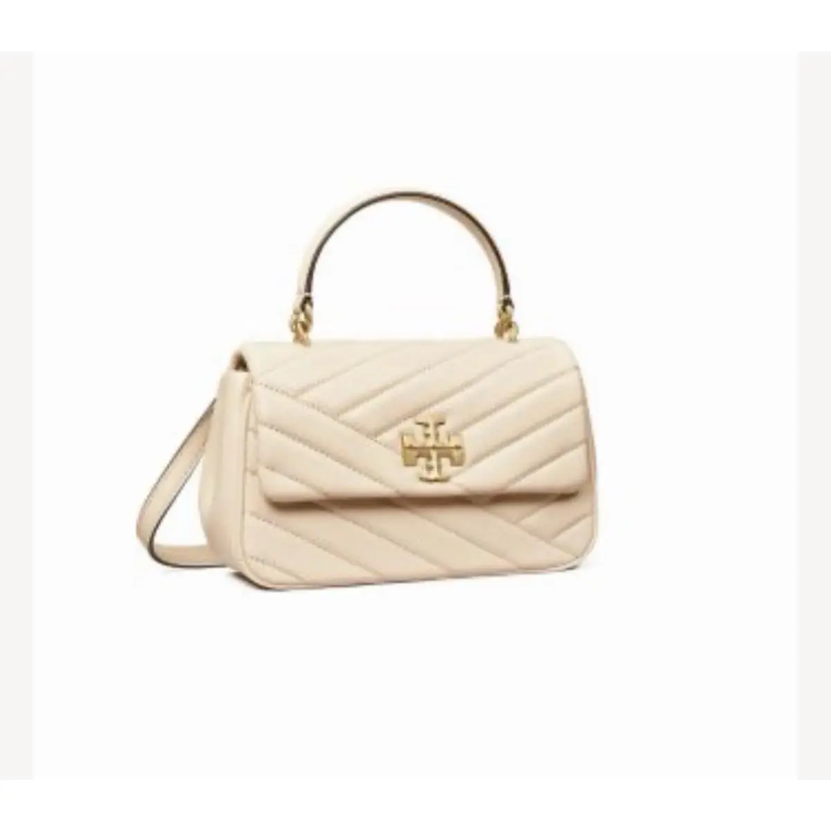 Tory Burch Kira Chevron Top-handle Bag 154718 Cream Crossbody Purse