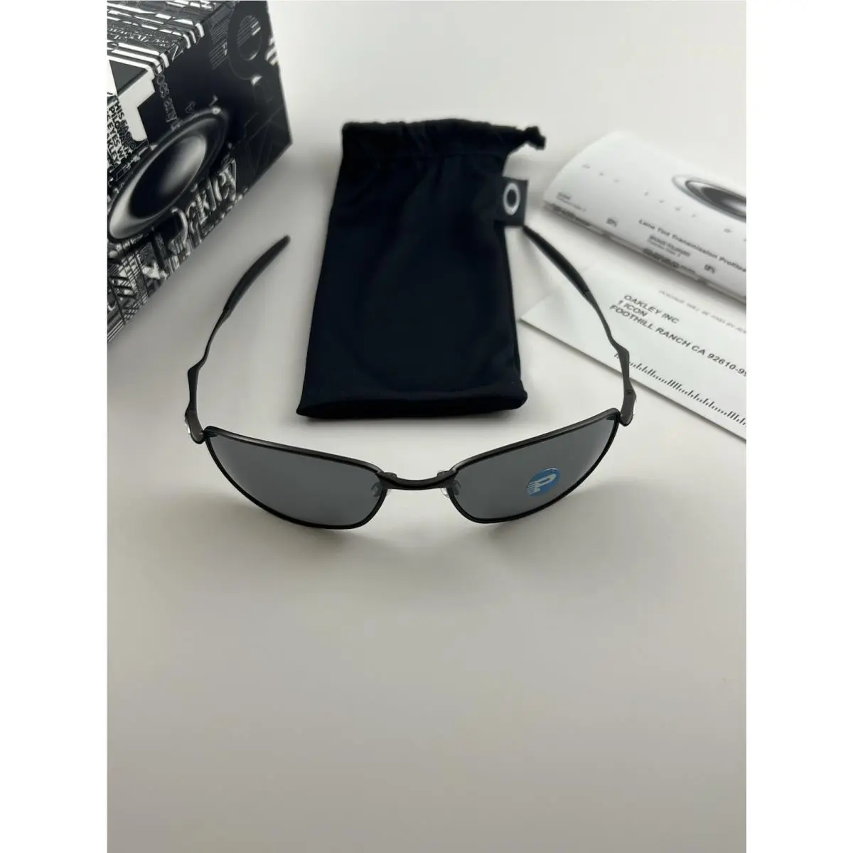 Whisker 1.0 Pewter Frame Black Iridium Polarized Lens+box 12-849 Rare by Oakley