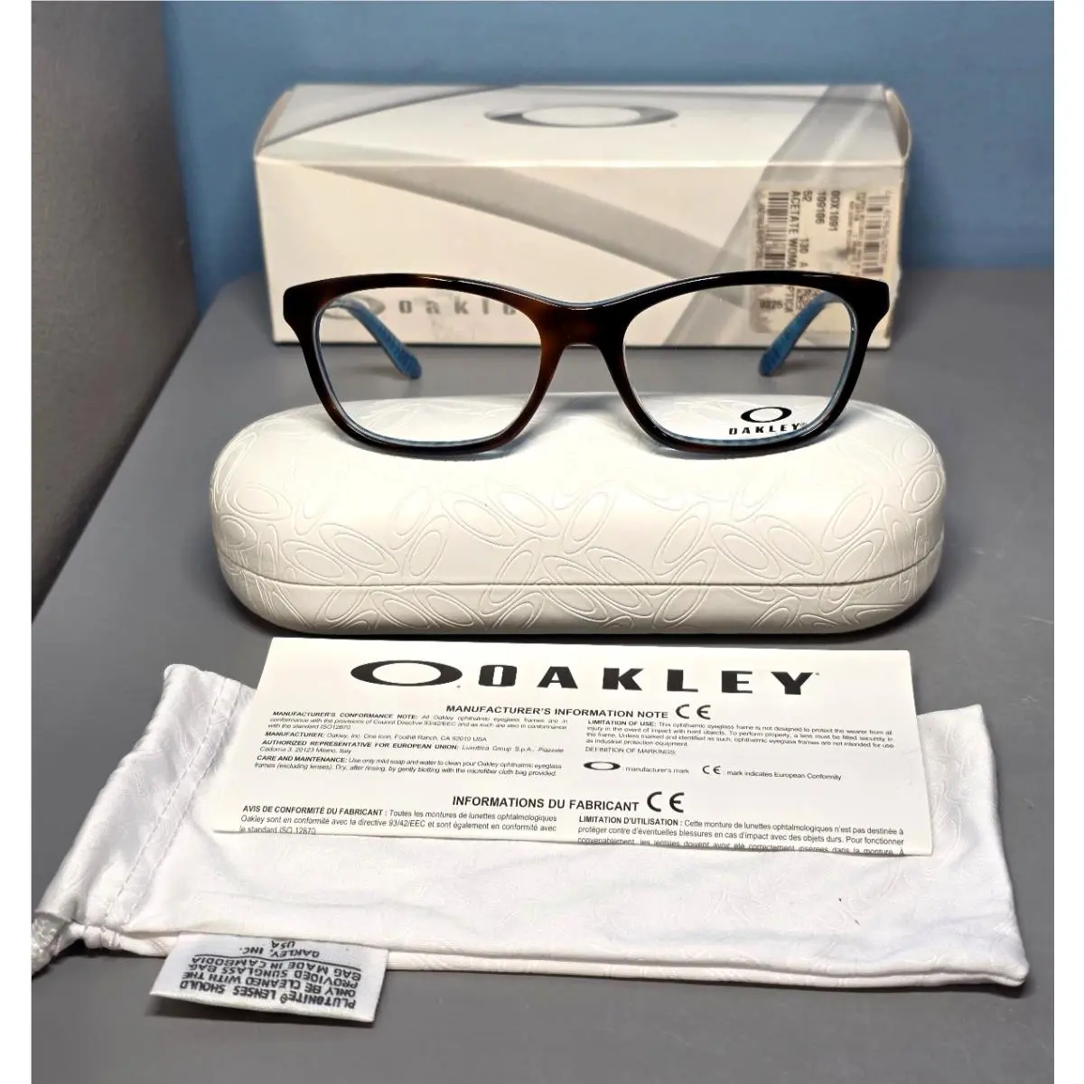Taunt OX1091-0652 Tortoise Plaid Brown Blue Eyeglasses Frames 52-16 130 by Oakley