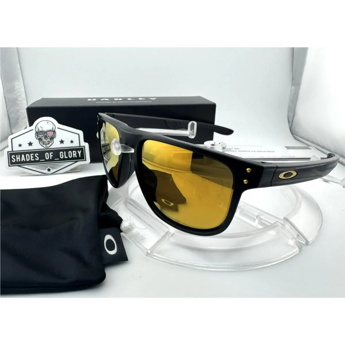 Holbrook R Matte Black Prizm 24K Iridium Gold Mirror Sunglasses OO9377-05 by Oakley